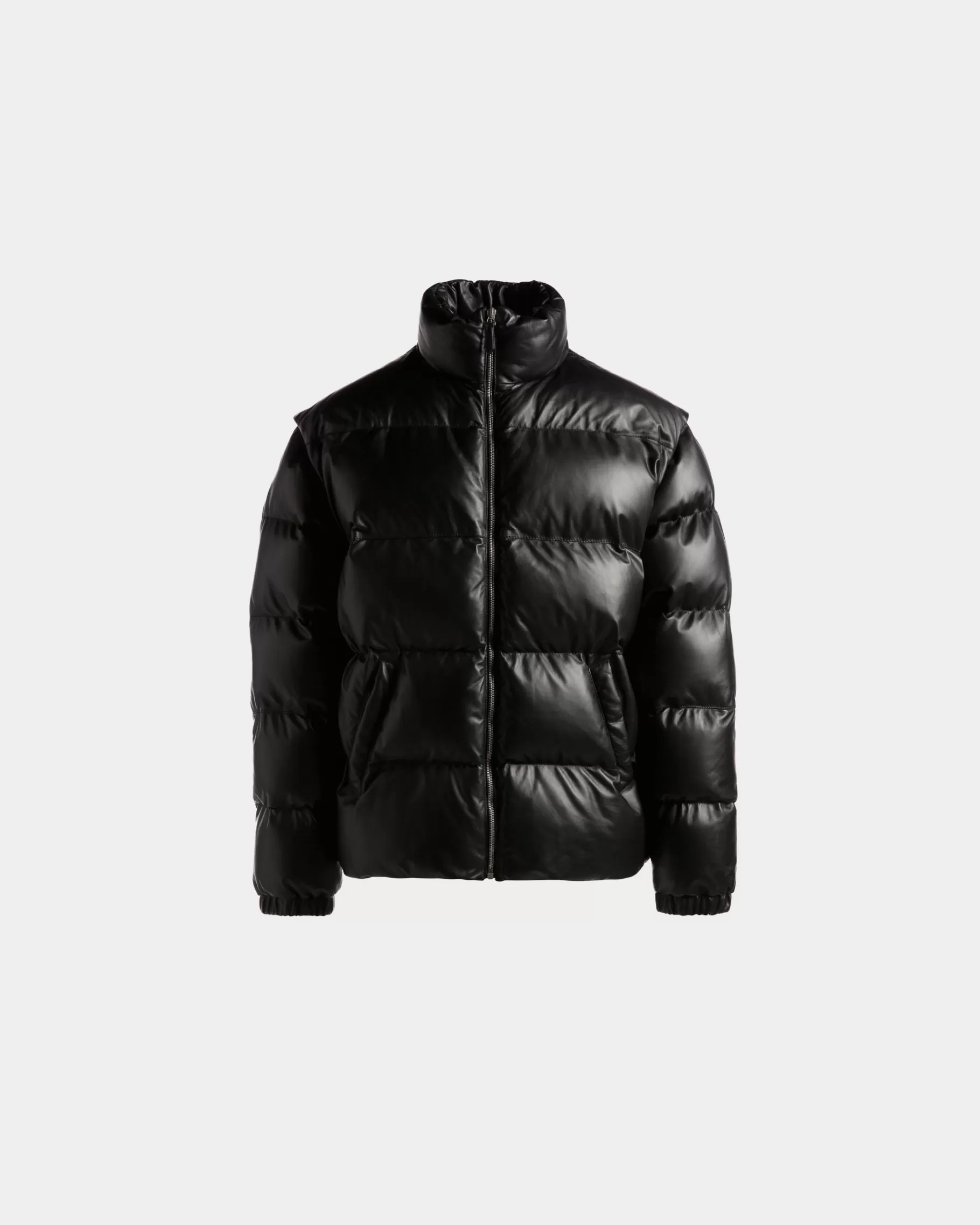 Leather | Coats & Jackets<Bally 2-in-1 Puffer Jacket in Leather Black