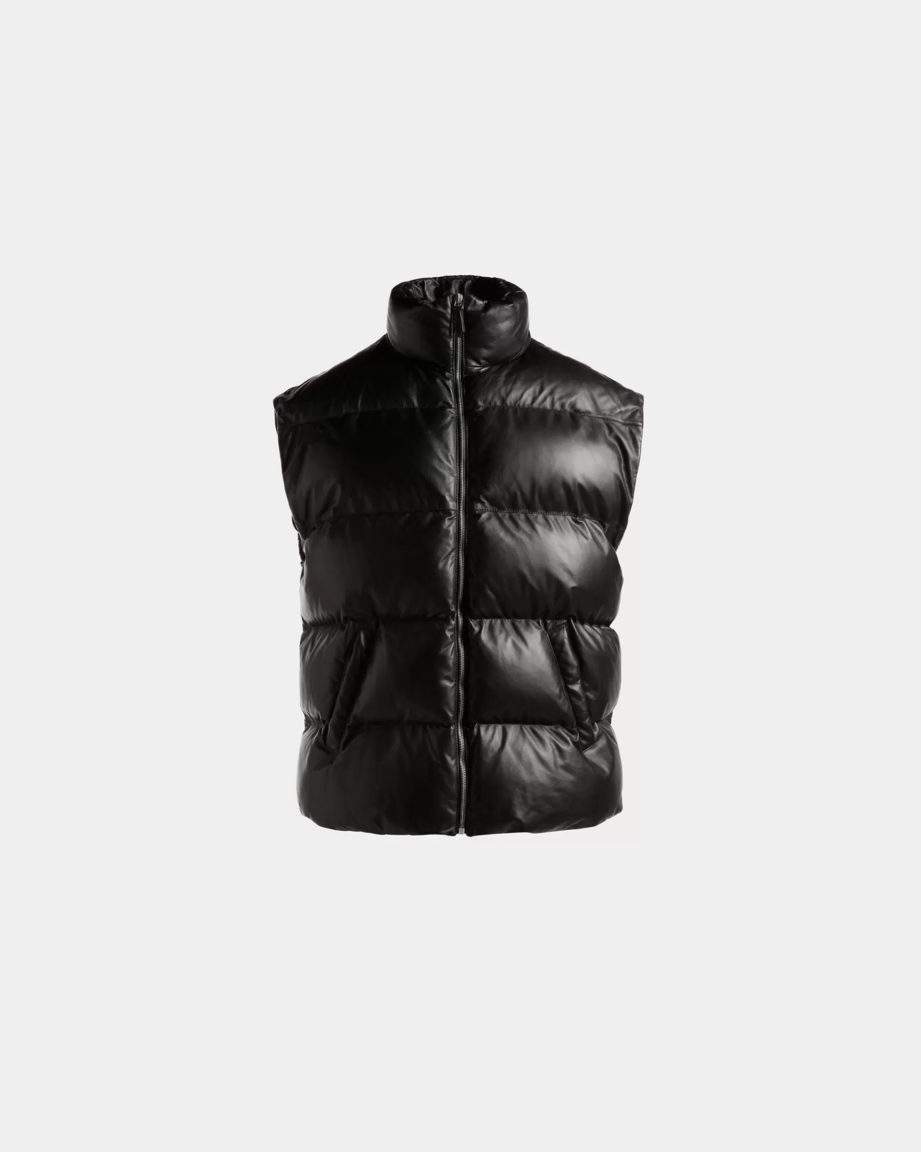 Leather | Coats & Jackets<Bally 2-in-1 Puffer Jacket in Leather Black