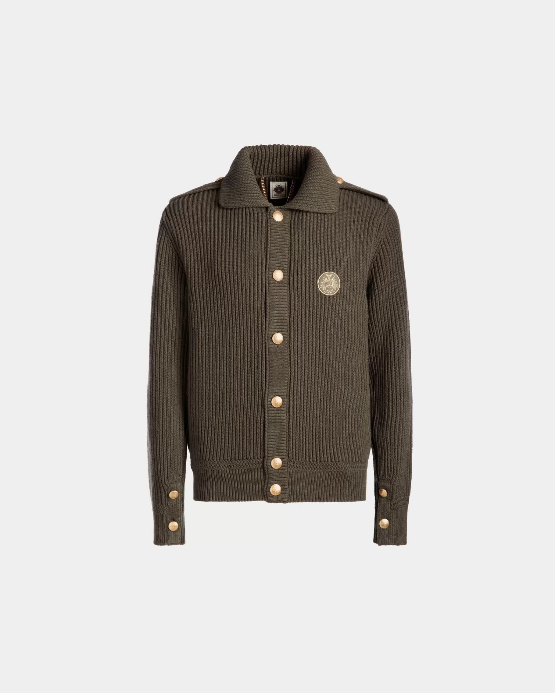 Knitwear<Bally Adrien Brody Travel Collection Cardigan In Military Wool Green