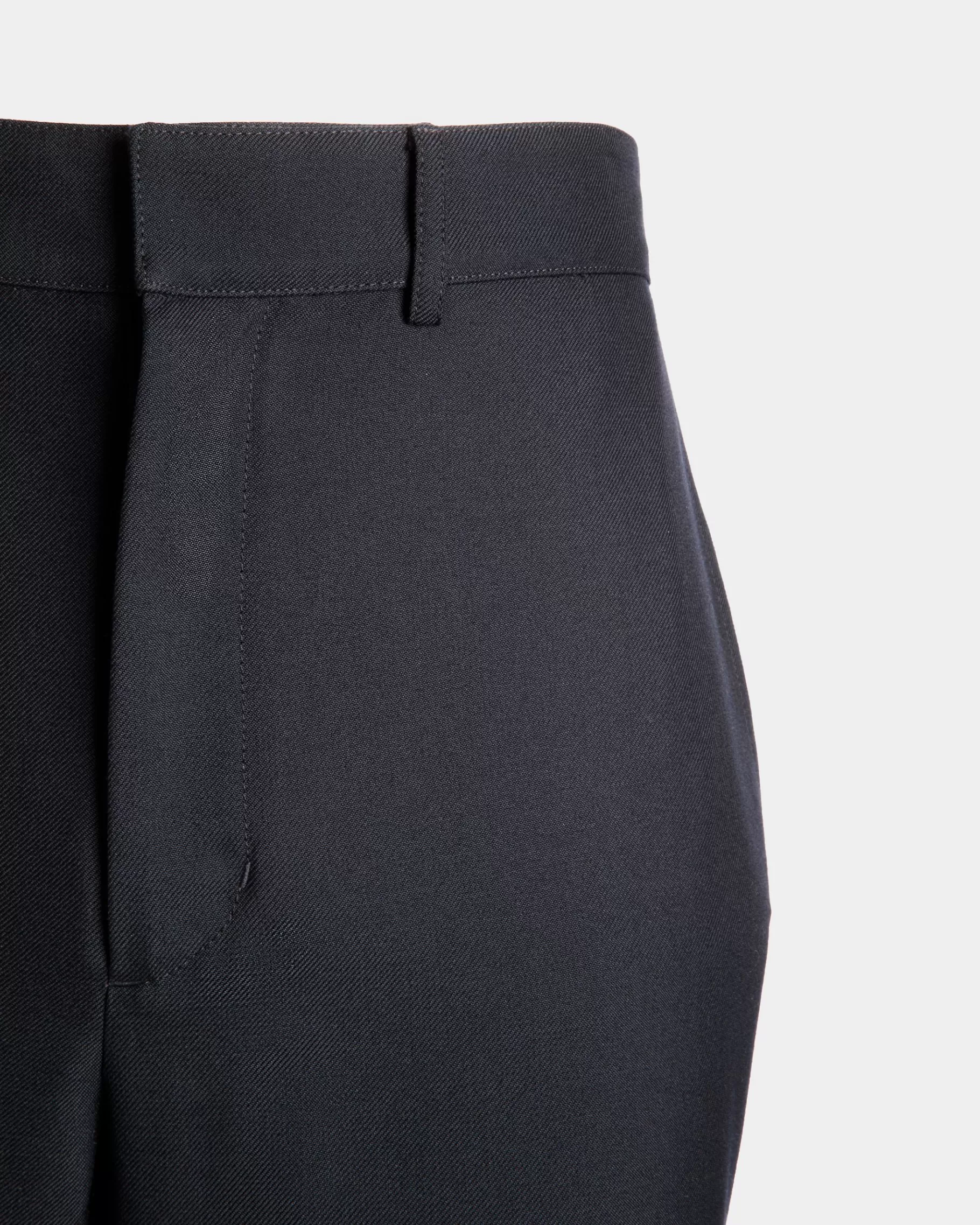 Pants<Bally Adrien Brody Travel Collection Chino Pants In Navy Wool Blend Blue