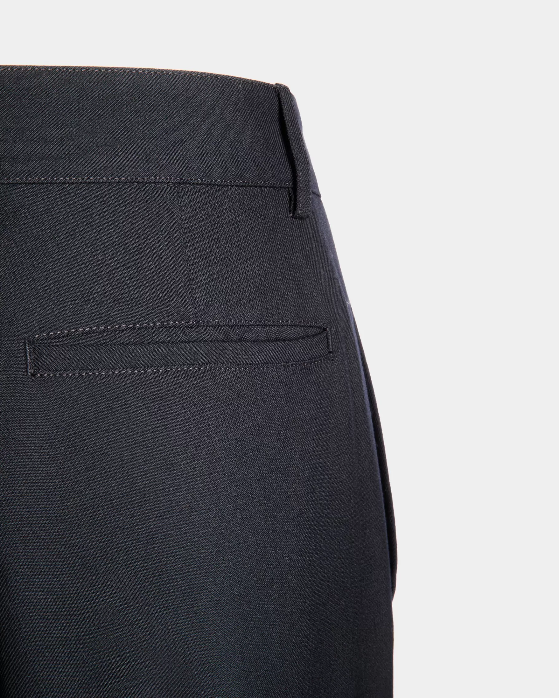 Pants<Bally Adrien Brody Travel Collection Chino Pants In Navy Wool Blend Blue