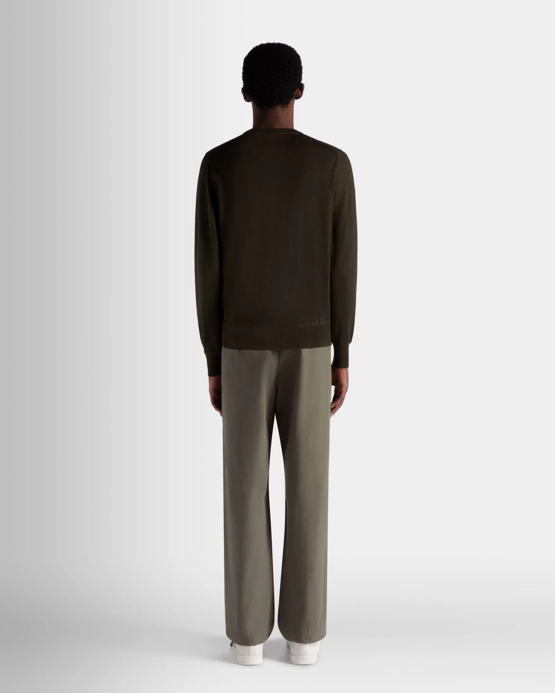 Knitwear<Bally Adrien Brody Travel Collection Crewneck Sweater In Military Cashmere Green