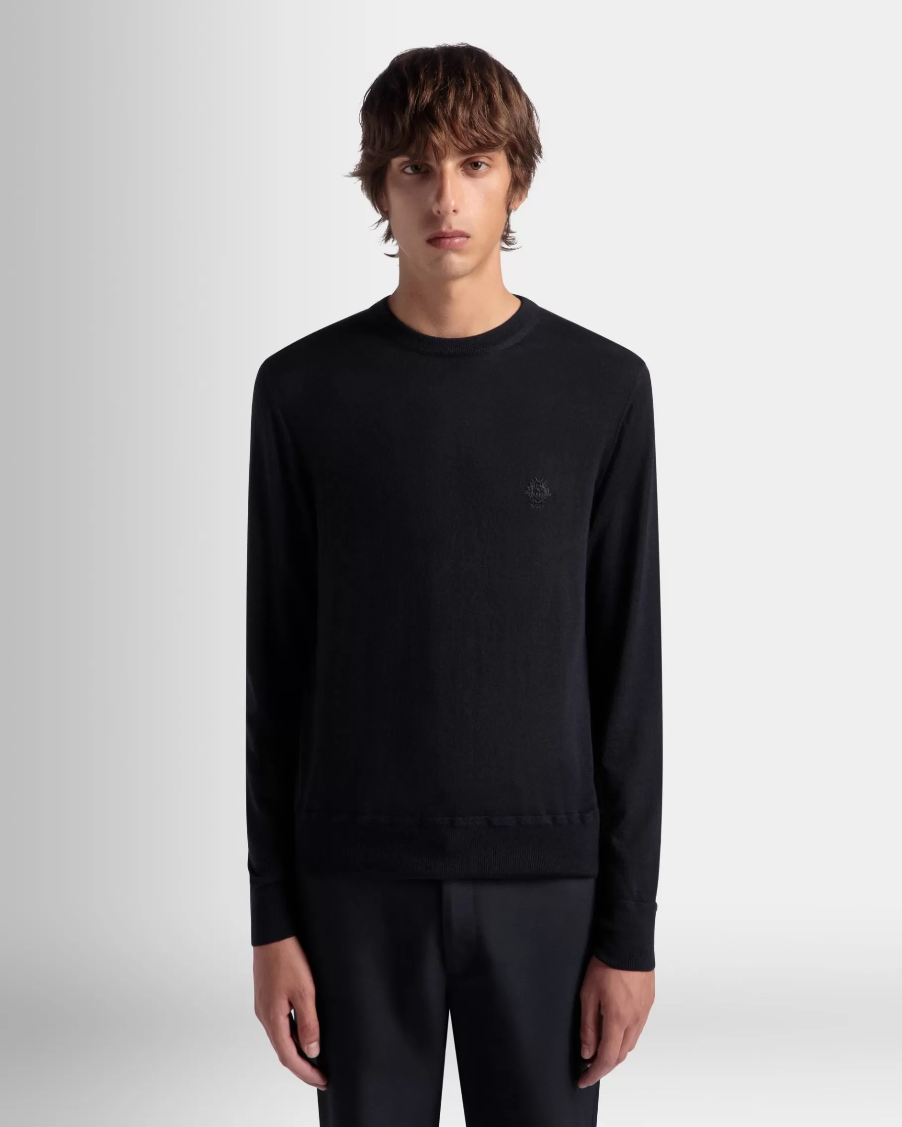 Knitwear<Bally Adrien Brody Travel Collection Crewneck Sweater In Navy Cashmere Blue