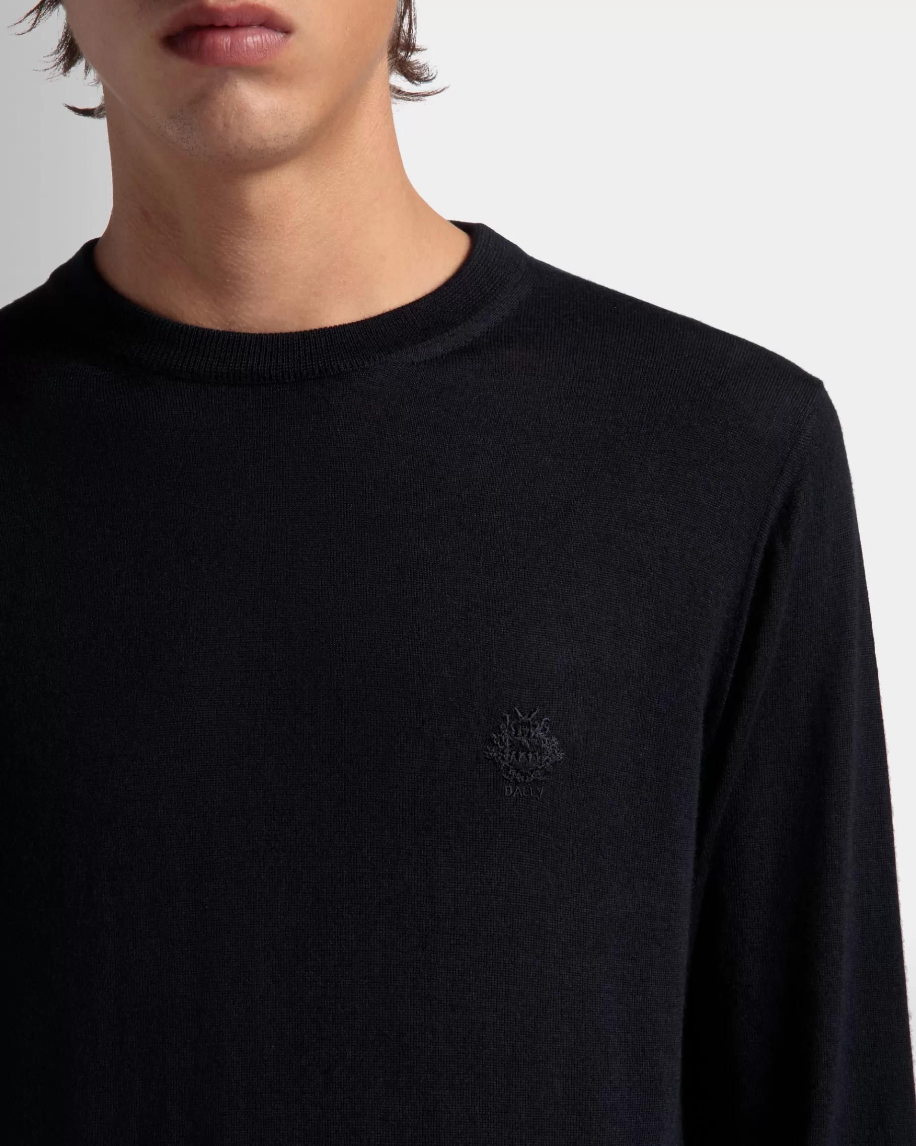 Knitwear<Bally Adrien Brody Travel Collection Crewneck Sweater In Navy Cashmere Blue