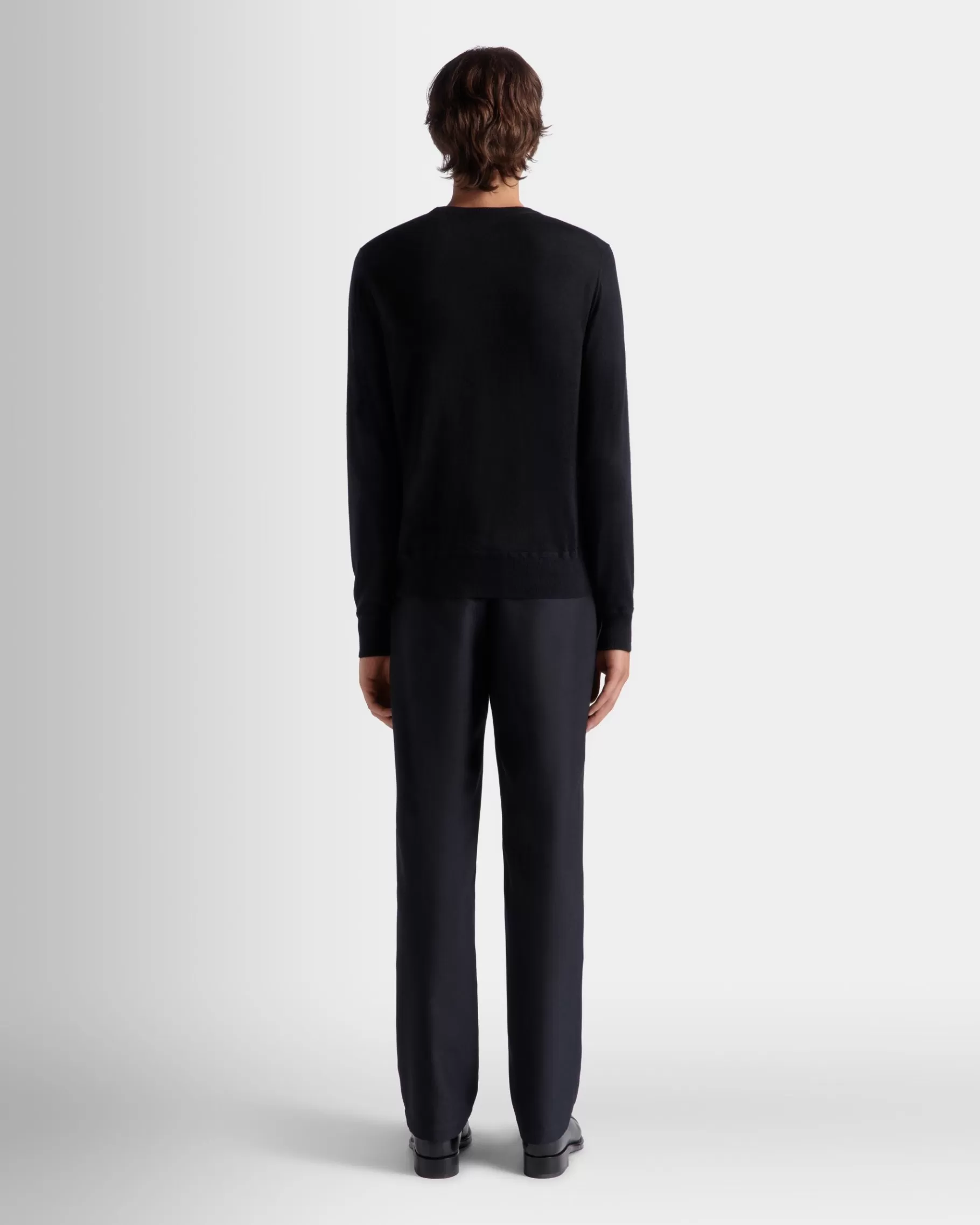 Knitwear<Bally Adrien Brody Travel Collection Crewneck Sweater In Navy Cashmere Blue