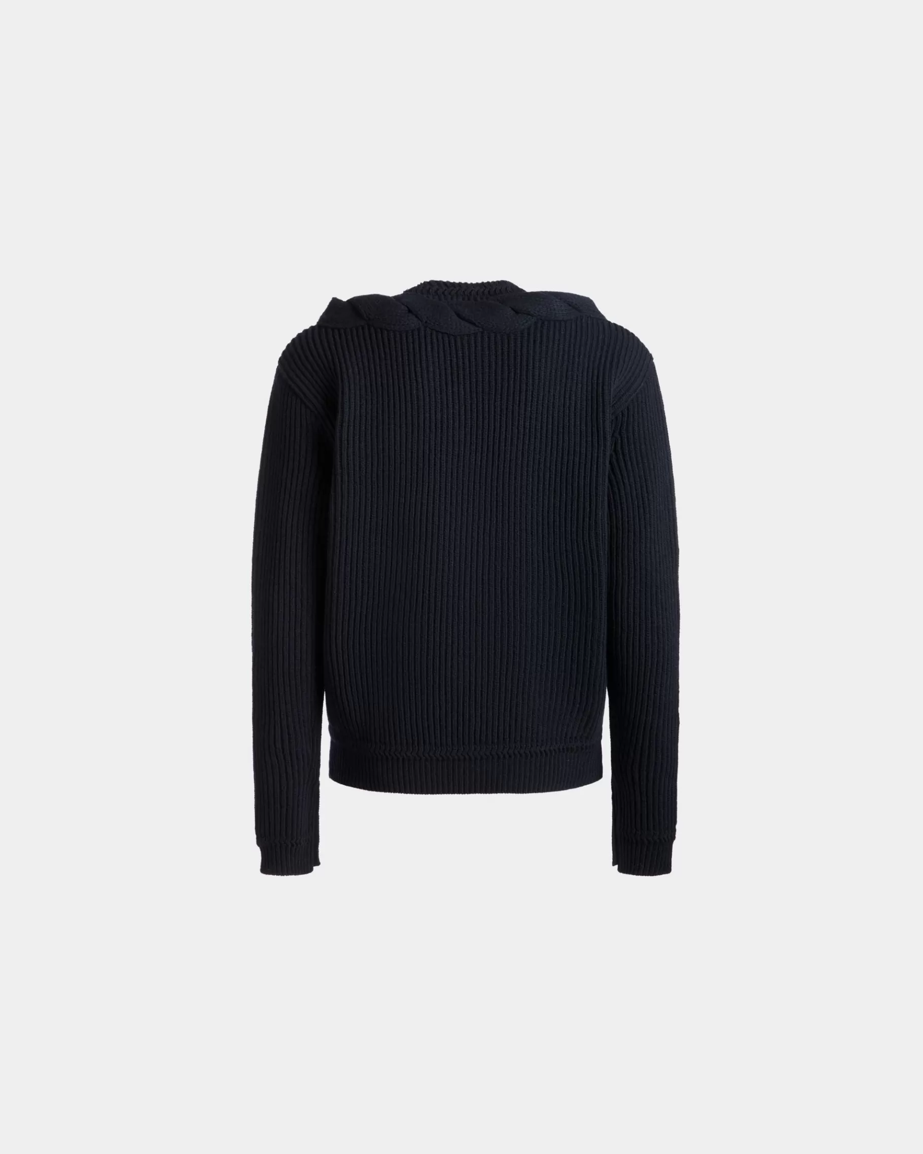 Knitwear<Bally Adrien Brody Travel Collection Crewneck Sweater In Navy Wool Blue