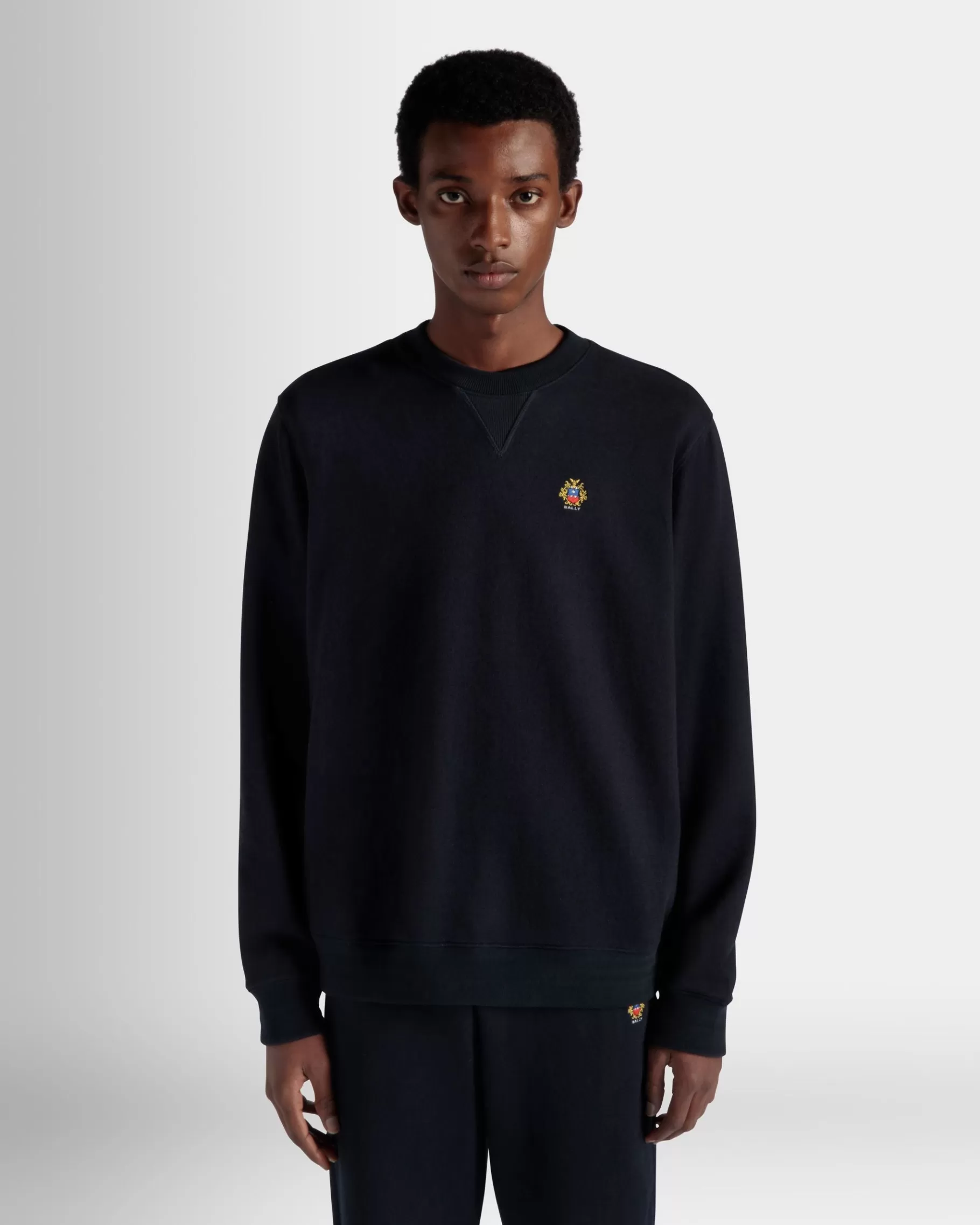 Tracksuits<Bally Adrien Brody Travel Collection Crewneck Sweatshirt In Navy Cashmere Blend Blue