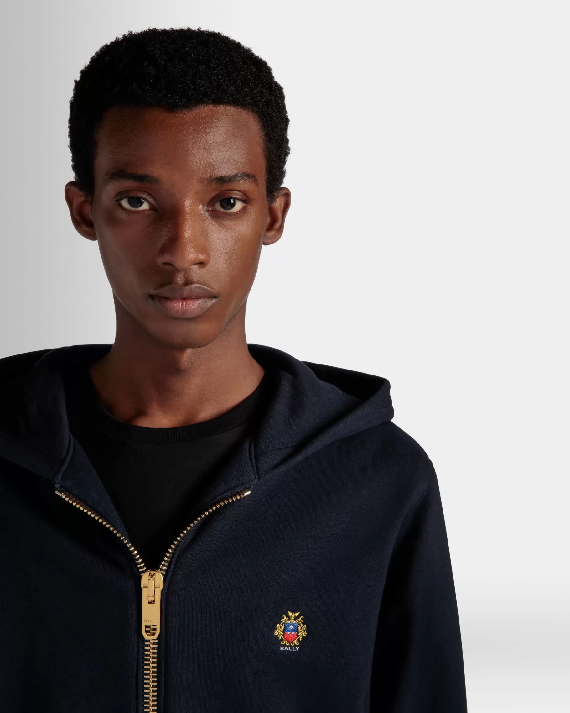 Tracksuits<Bally Adrien Brody Travel Collection Hoodie In Navy Cashmere Blend Blue