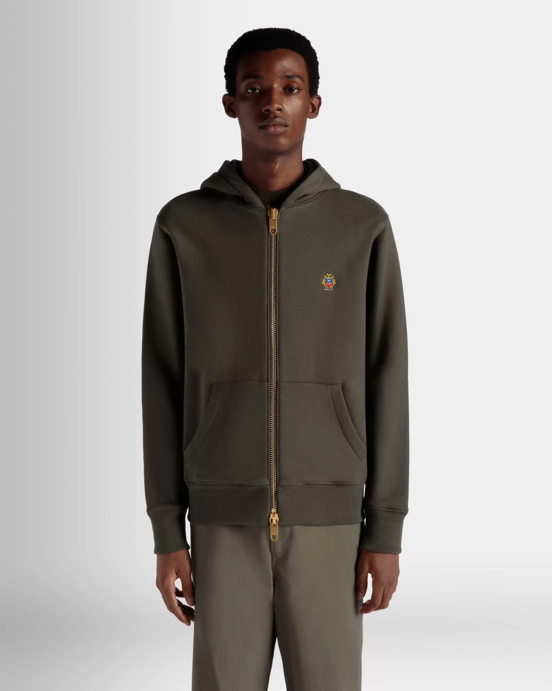 Tracksuits<Bally Adrien Brody Travel Collection Hoodie In Olive Cashmere Blend Green