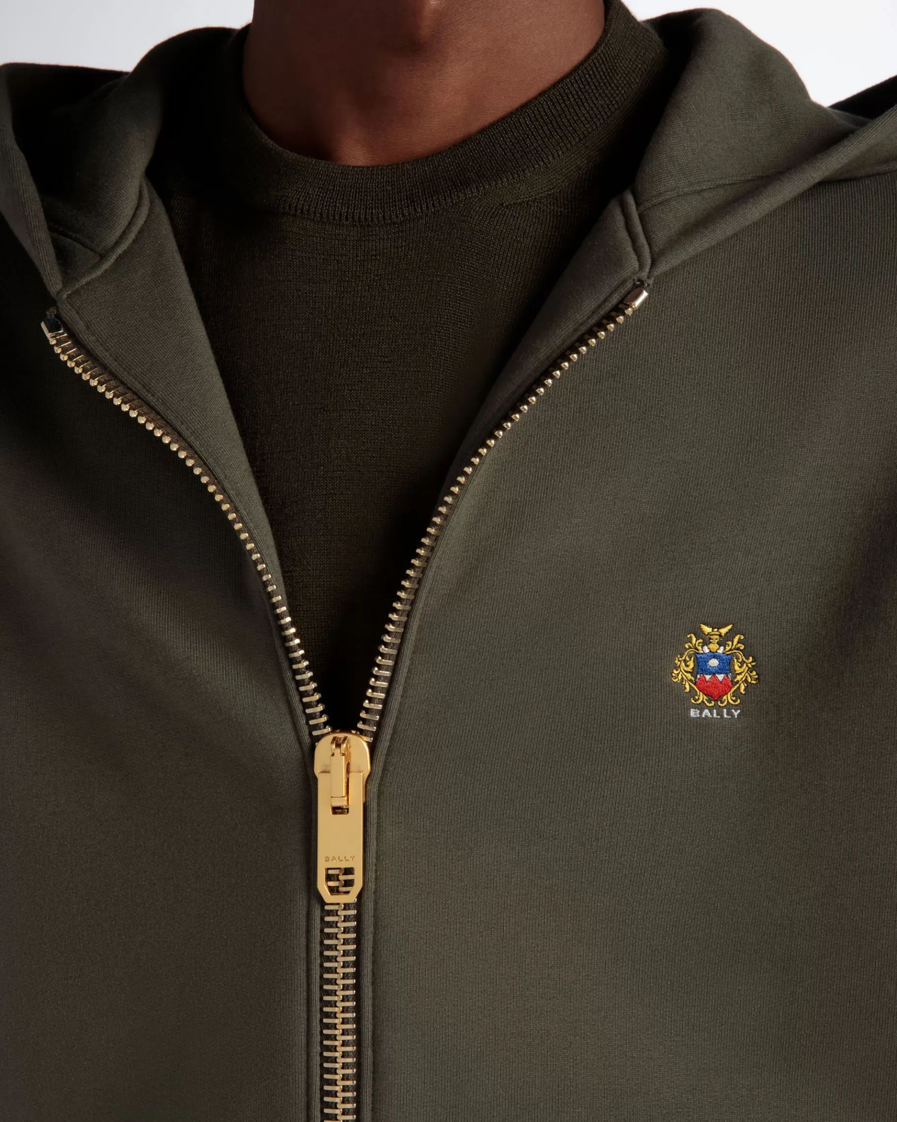 Tracksuits<Bally Adrien Brody Travel Collection Hoodie In Olive Cashmere Blend Green