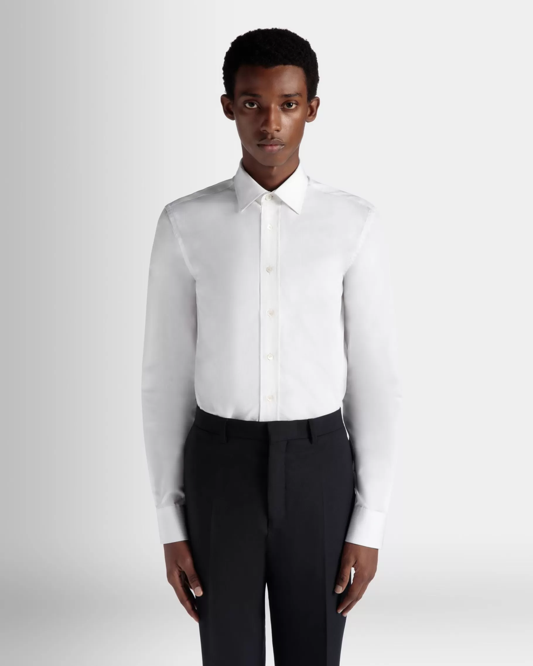 Shirts & T-shirts<Bally Adrien Brody Travel Collection Long Sleeve Shirt In Cotton White