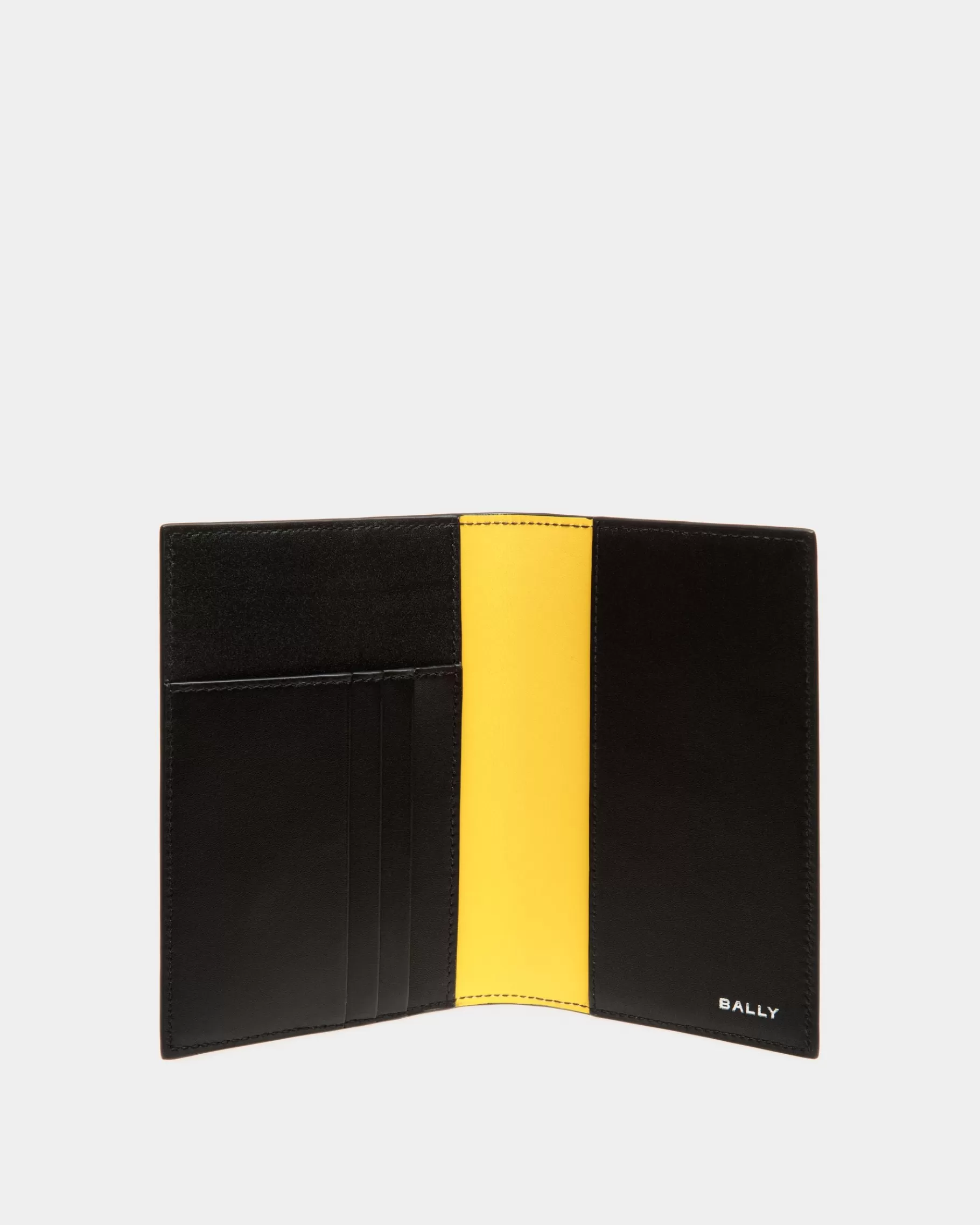Small Accessories<Bally Adrien Brody Travel Collection Passport Case In And Yellow Leather Black