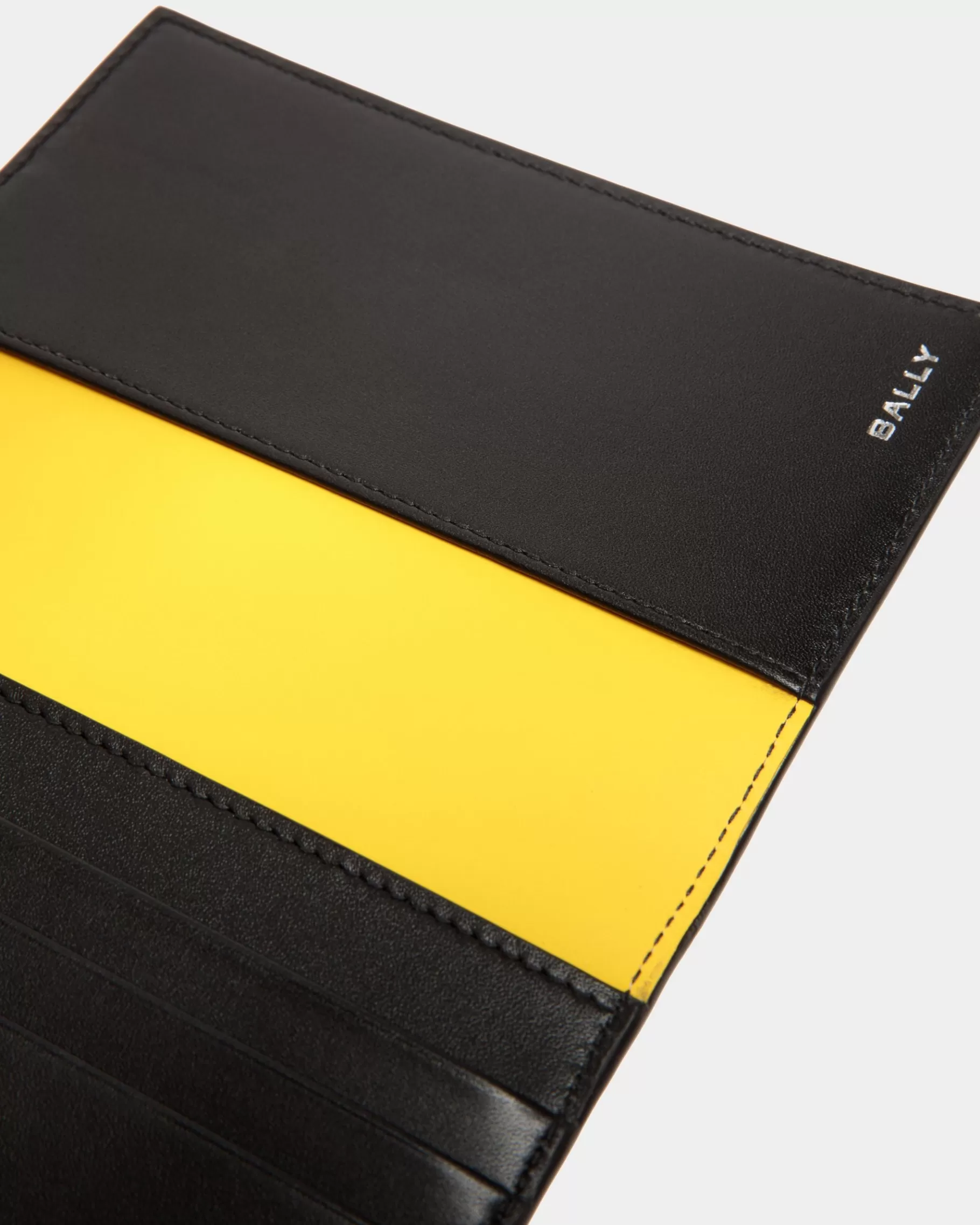 Small Accessories<Bally Adrien Brody Travel Collection Passport Case In And Yellow Leather Black