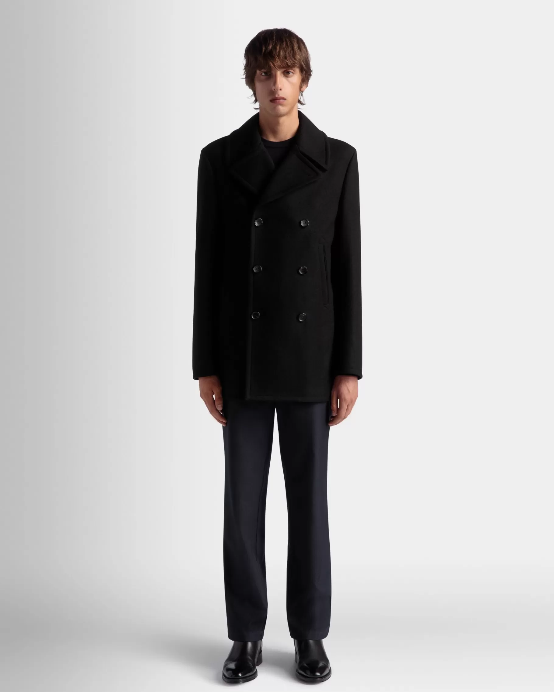 Coats & Jackets<Bally Adrien Brody Travel Collection Peacot In Wool Blend Black