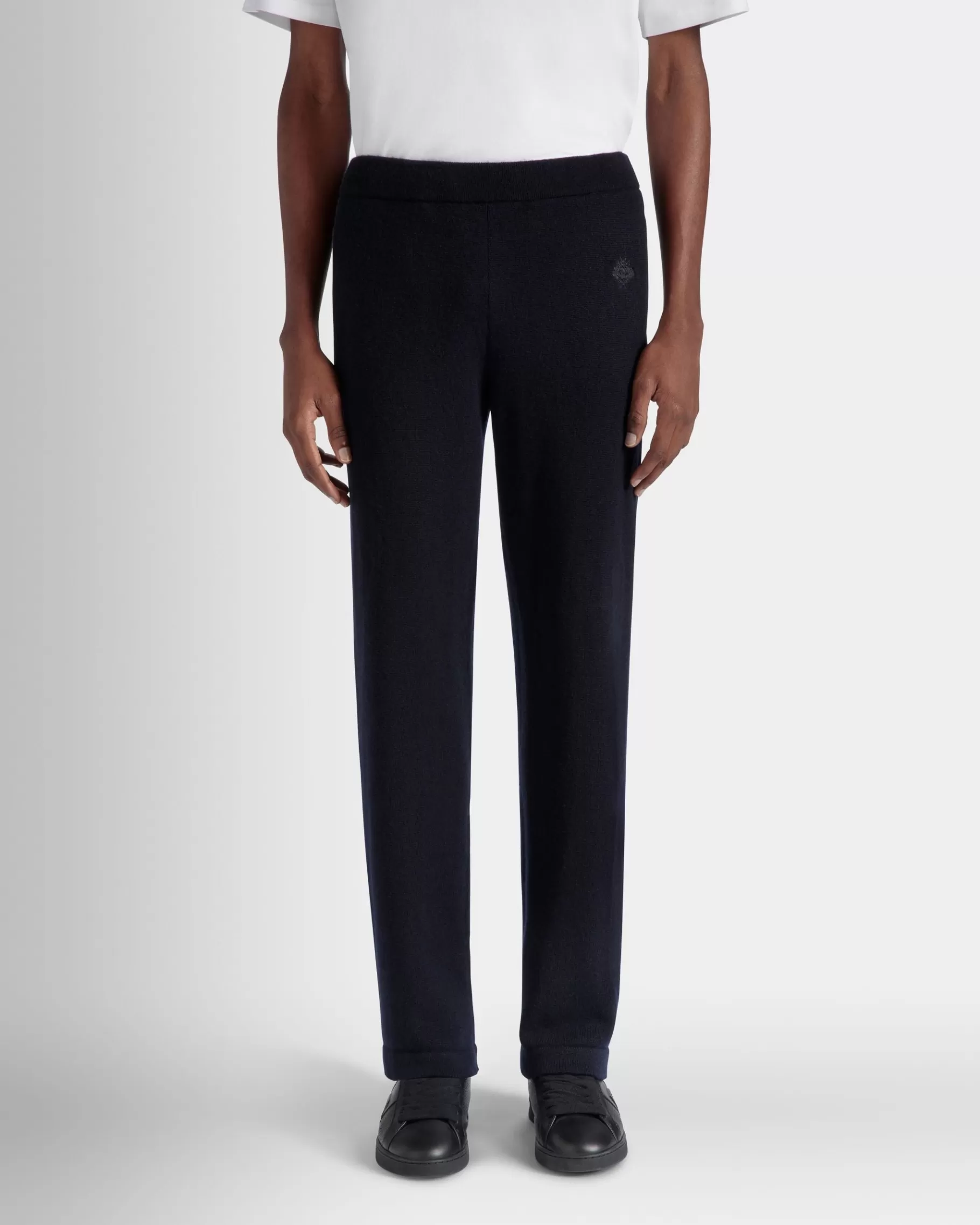 Pants<Bally Adrien Brody Travel Collection Sweatpants In Navy Wool Blend Blue