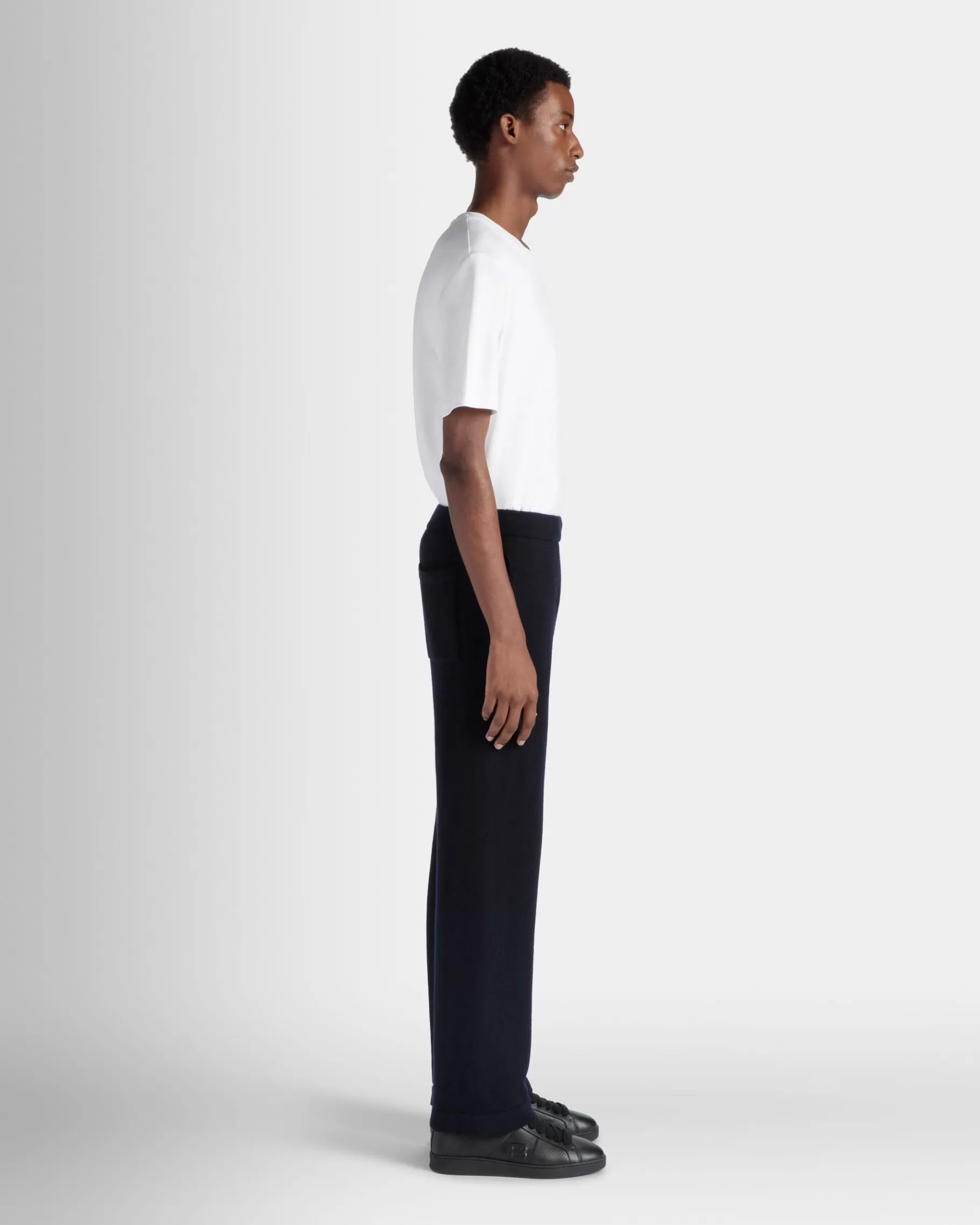 Pants<Bally Adrien Brody Travel Collection Sweatpants In Navy Wool Blend Blue