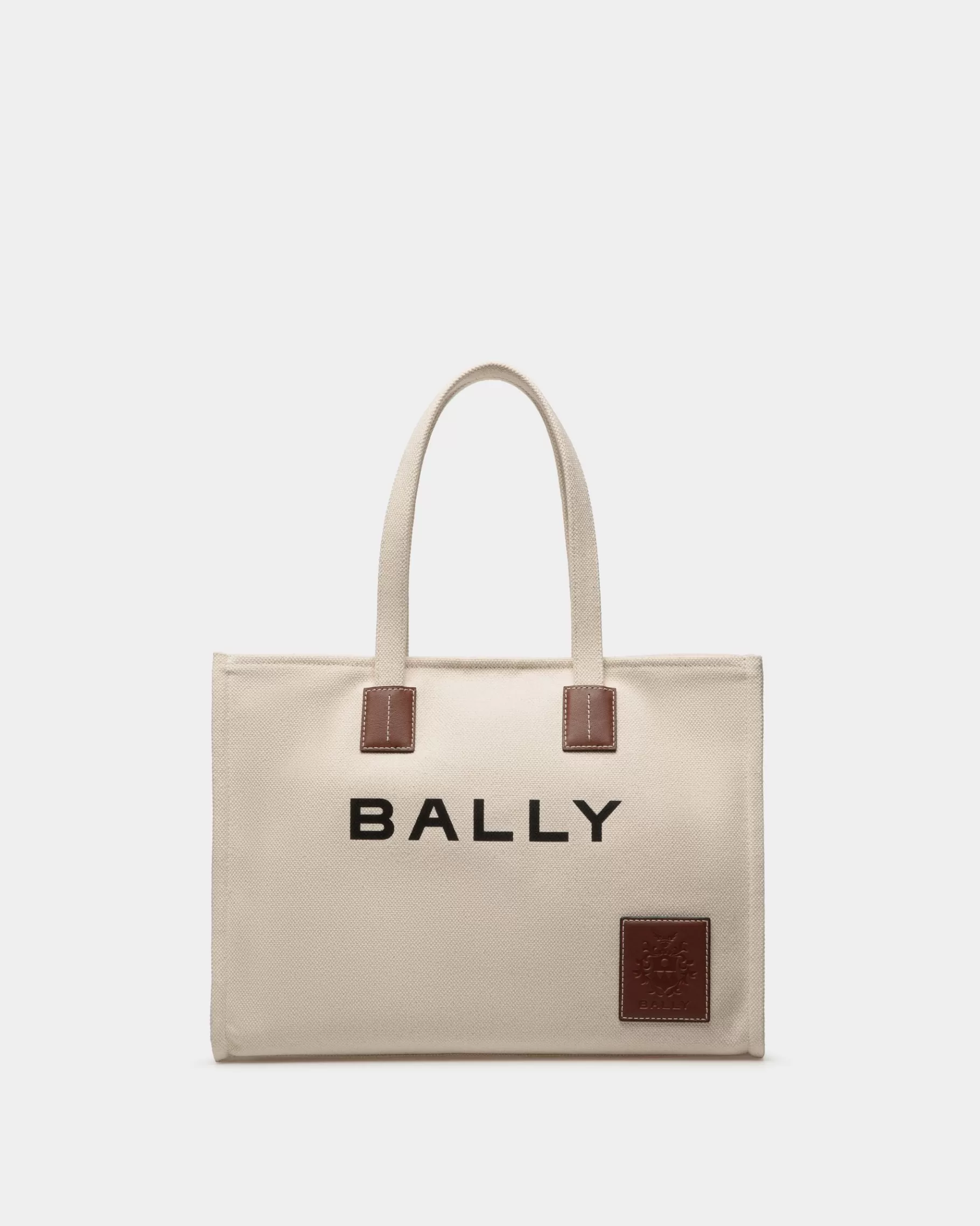 Tote Bags<Bally Akelei Tote Bag in Canvas Beige