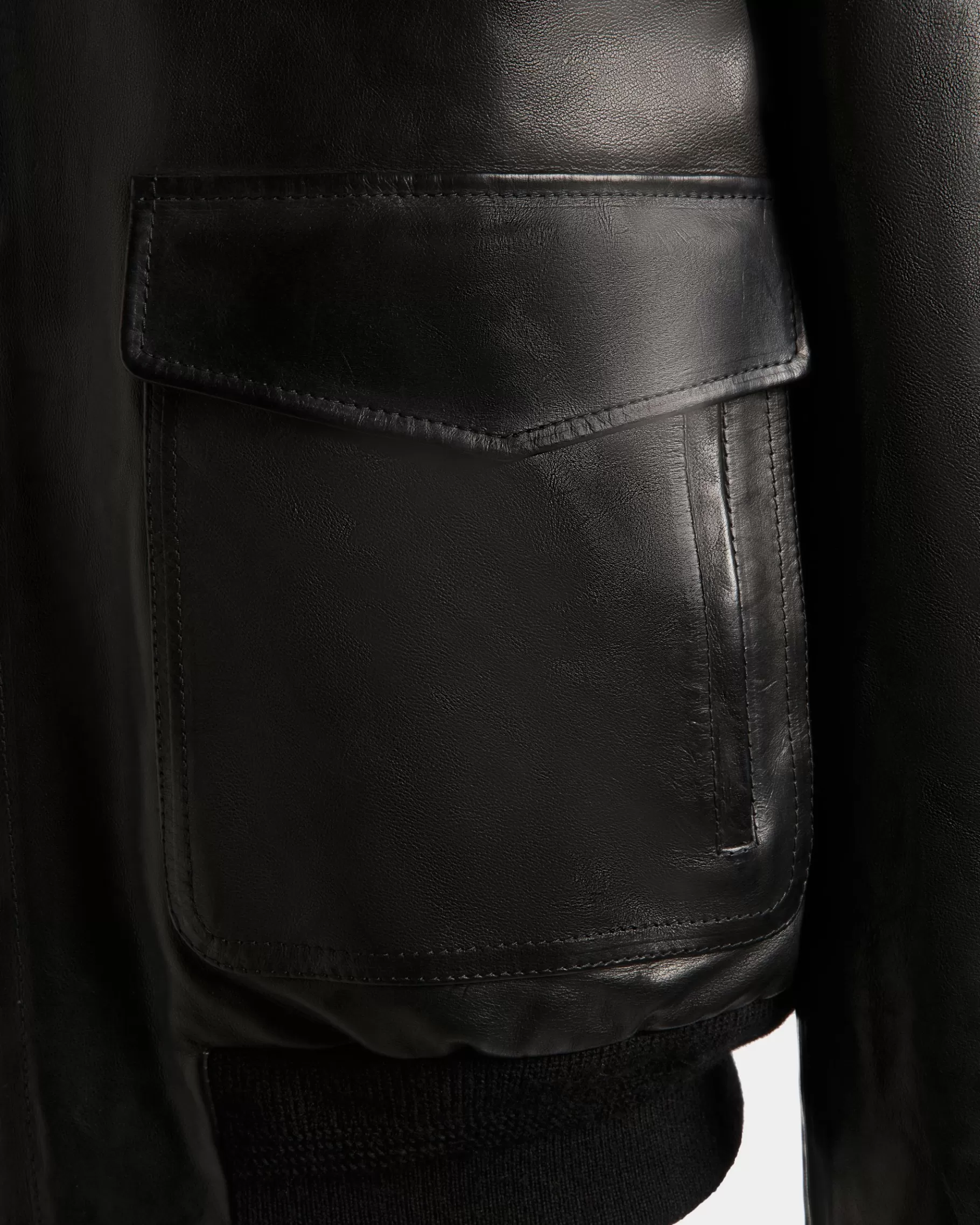 Leather | Coats & Jackets<Bally Aviator Jacket In Leather Black