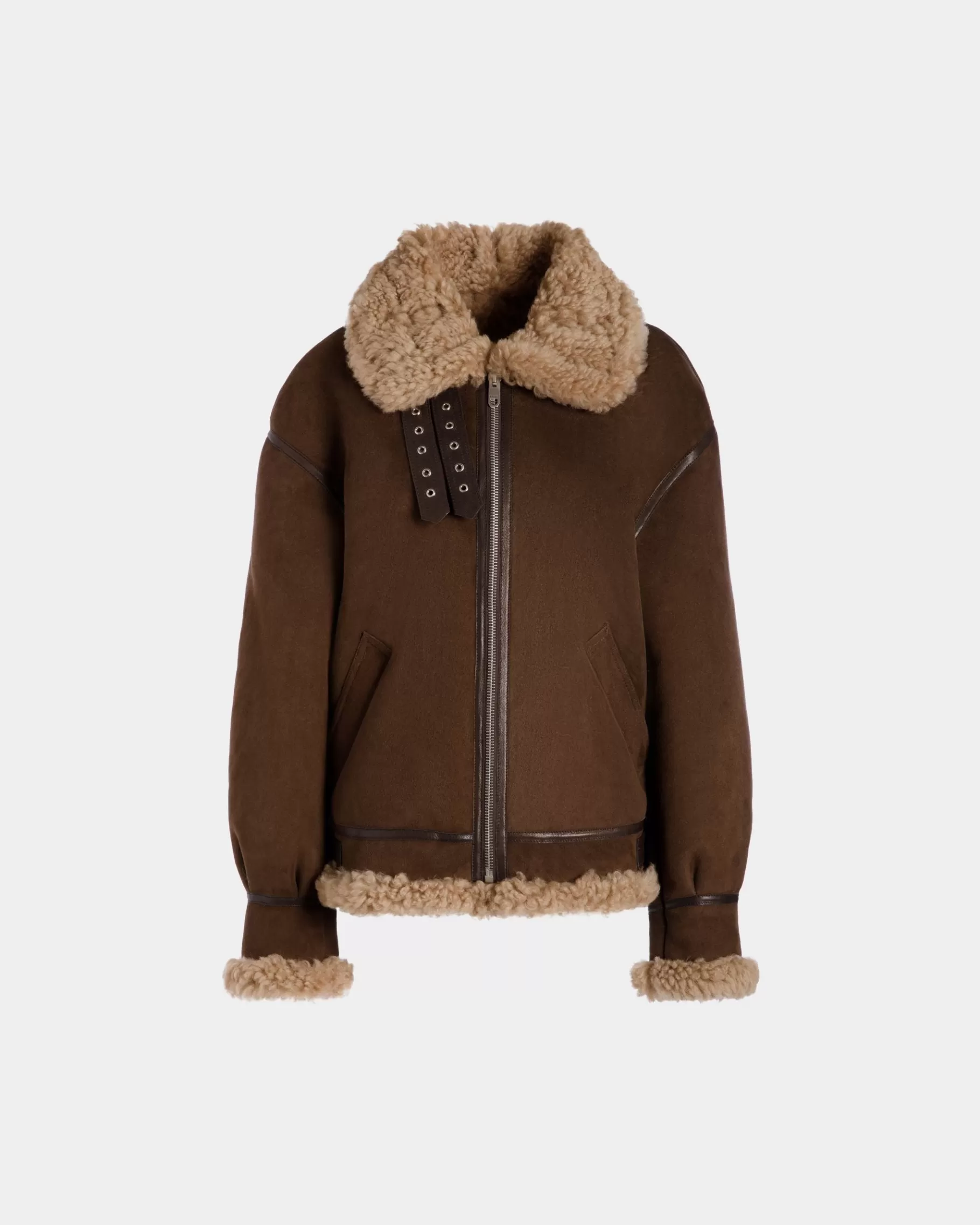 Leather | Coats & Jackets<Bally Aviator Jacket In Shearling Brown