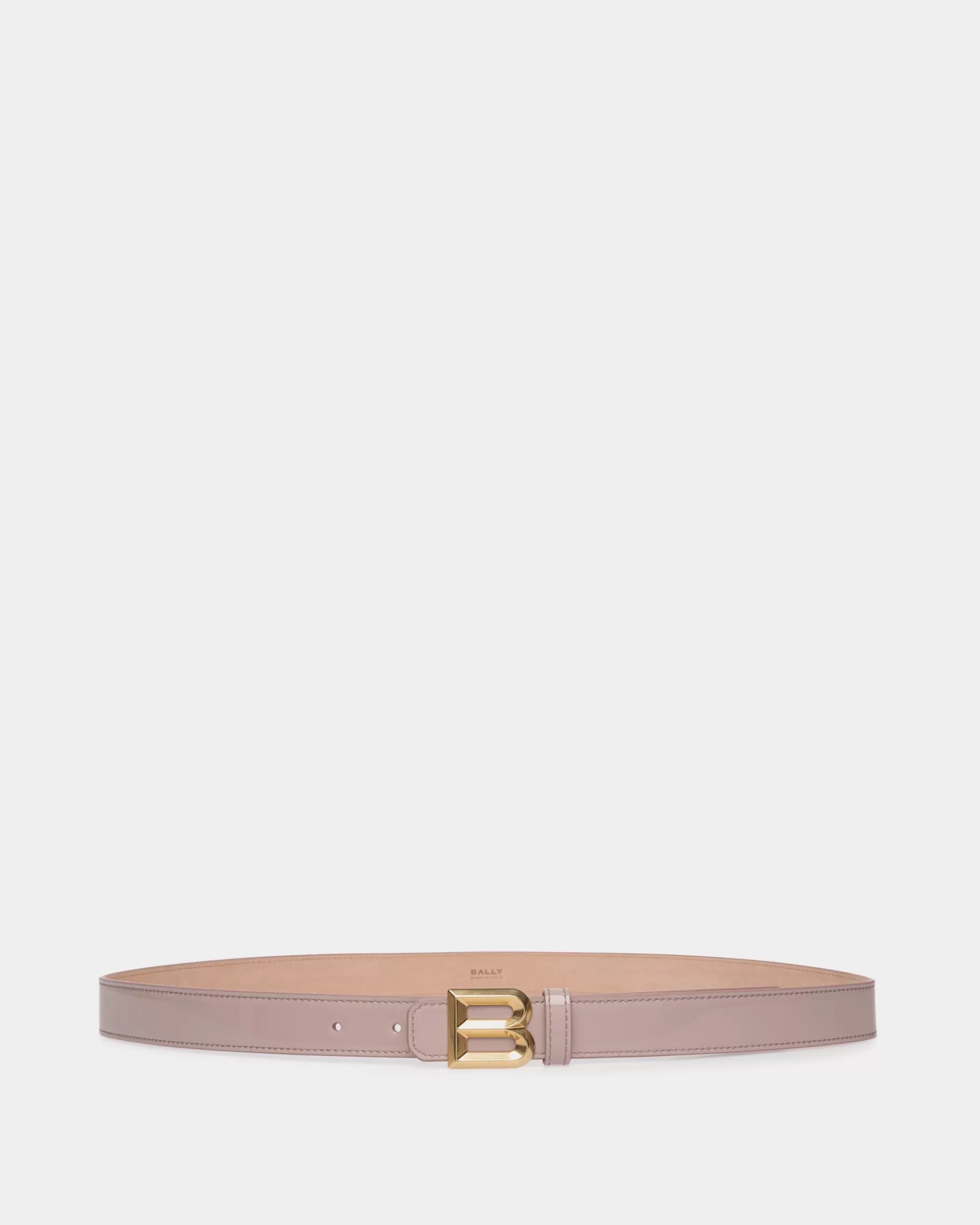 Belts<Bally B Bold 25mm Belt In Light Patent Leather Beige