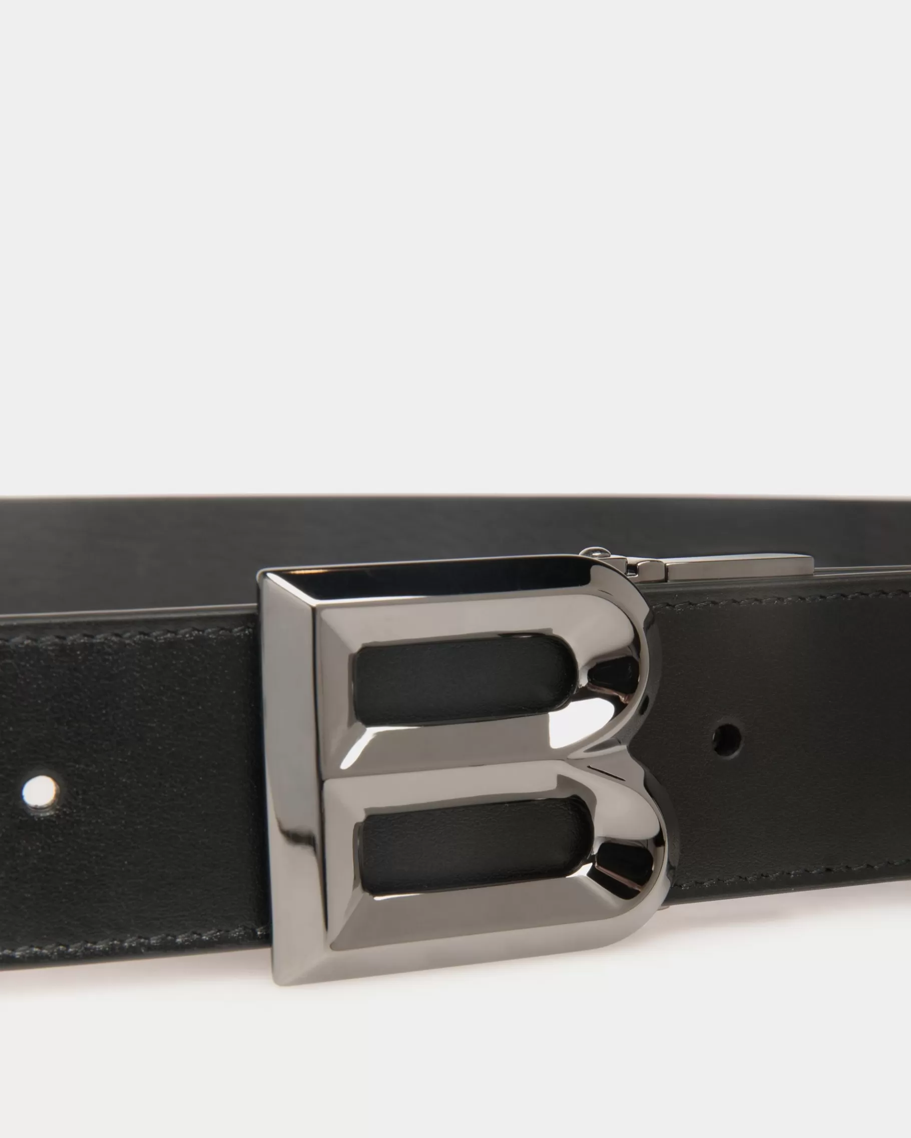 Belts<Bally B Bold 35mm Reversible And Adjustable Belt In Leather Black