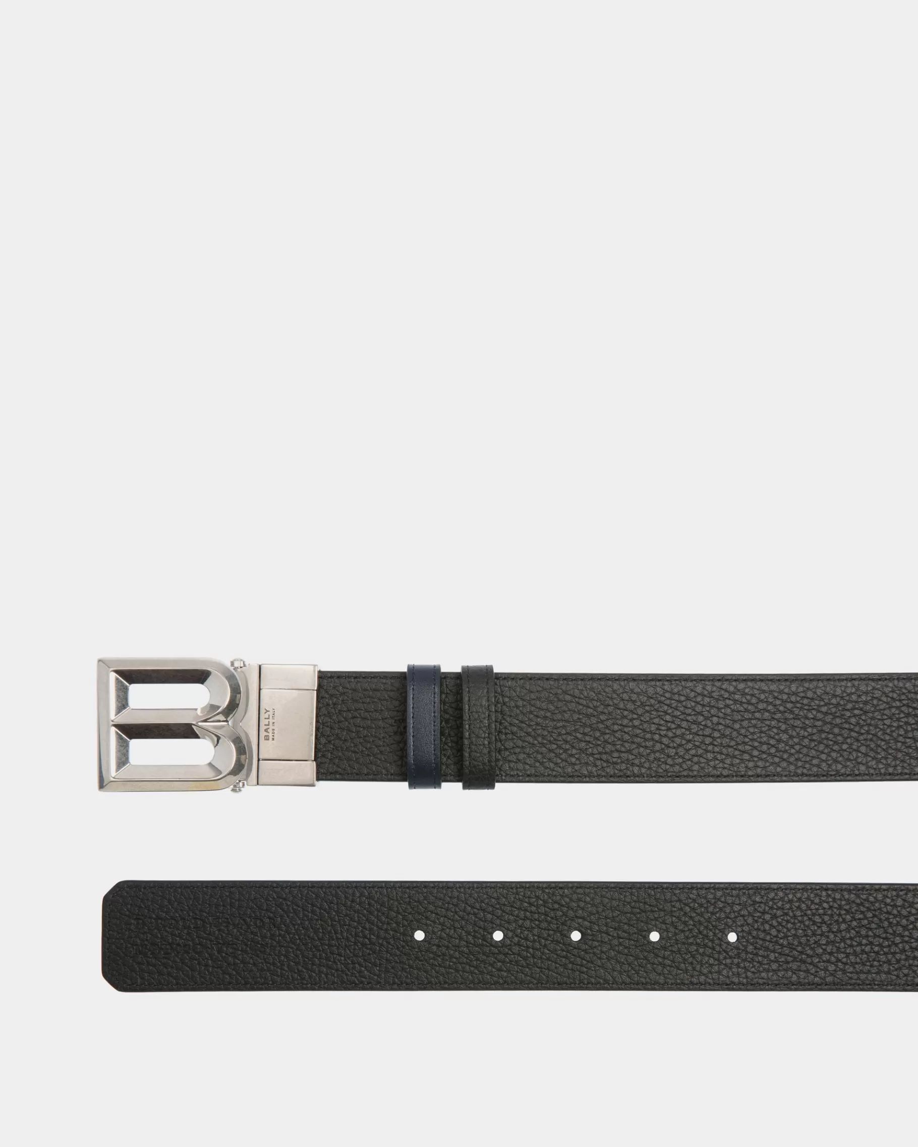 Belts<Bally B Bold 35mm Reversible And Adjustable Belt In Navy Blue And Black Leather Multicolor