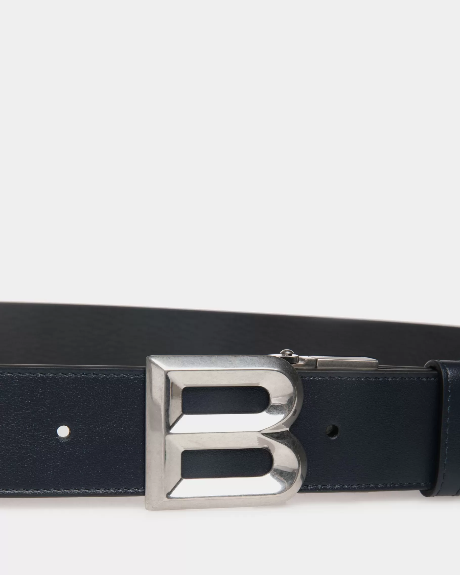 Belts<Bally B Bold 35mm Reversible And Adjustable Belt In Navy Blue And Black Leather Multicolor