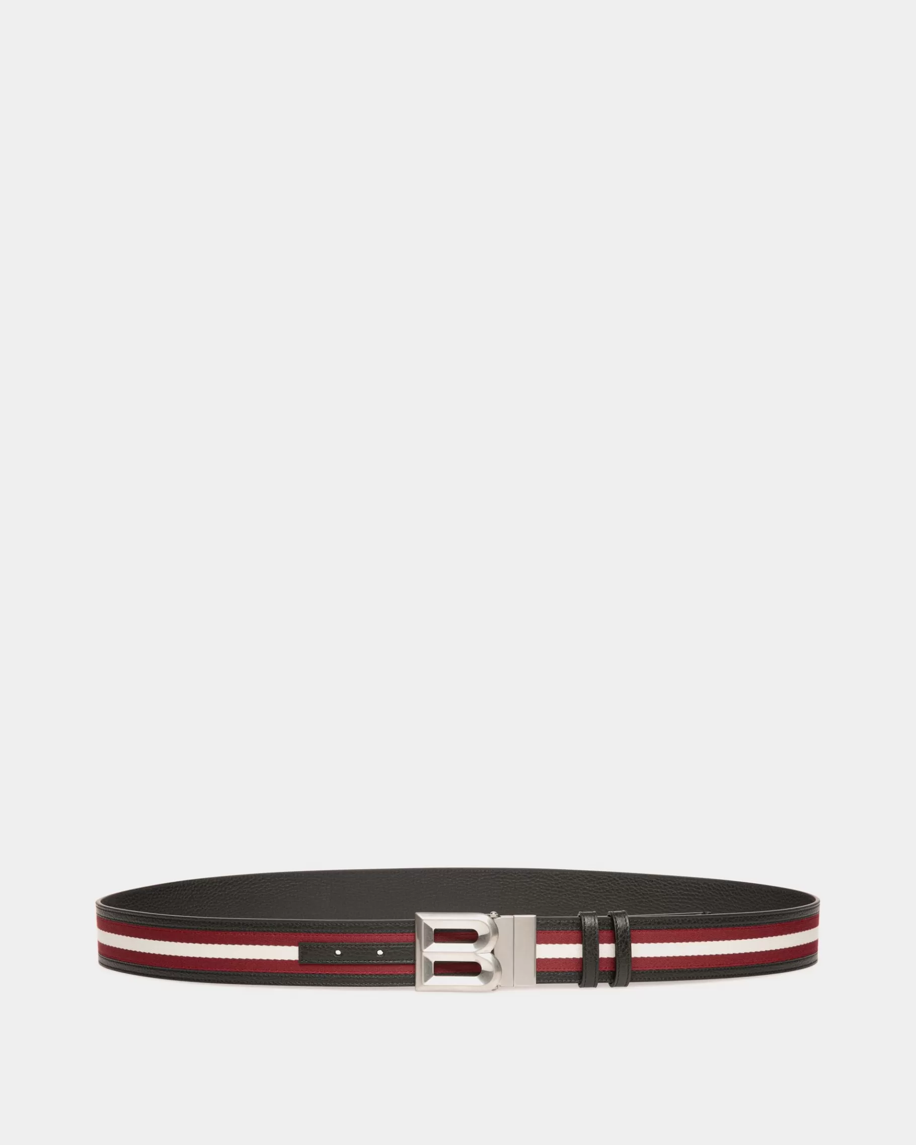 Belts<Bally B Bold 40mm Reversible Belt in Fabric And Leather Multicolor