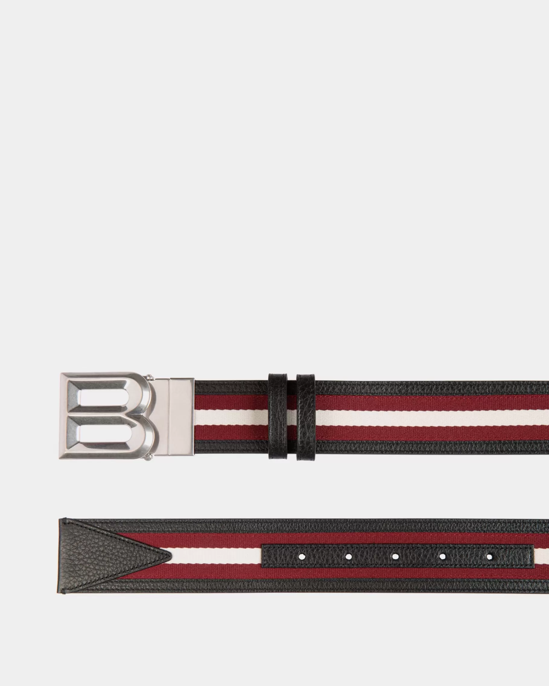 Belts<Bally B Bold 40mm Reversible Belt in Fabric And Leather Multicolor
