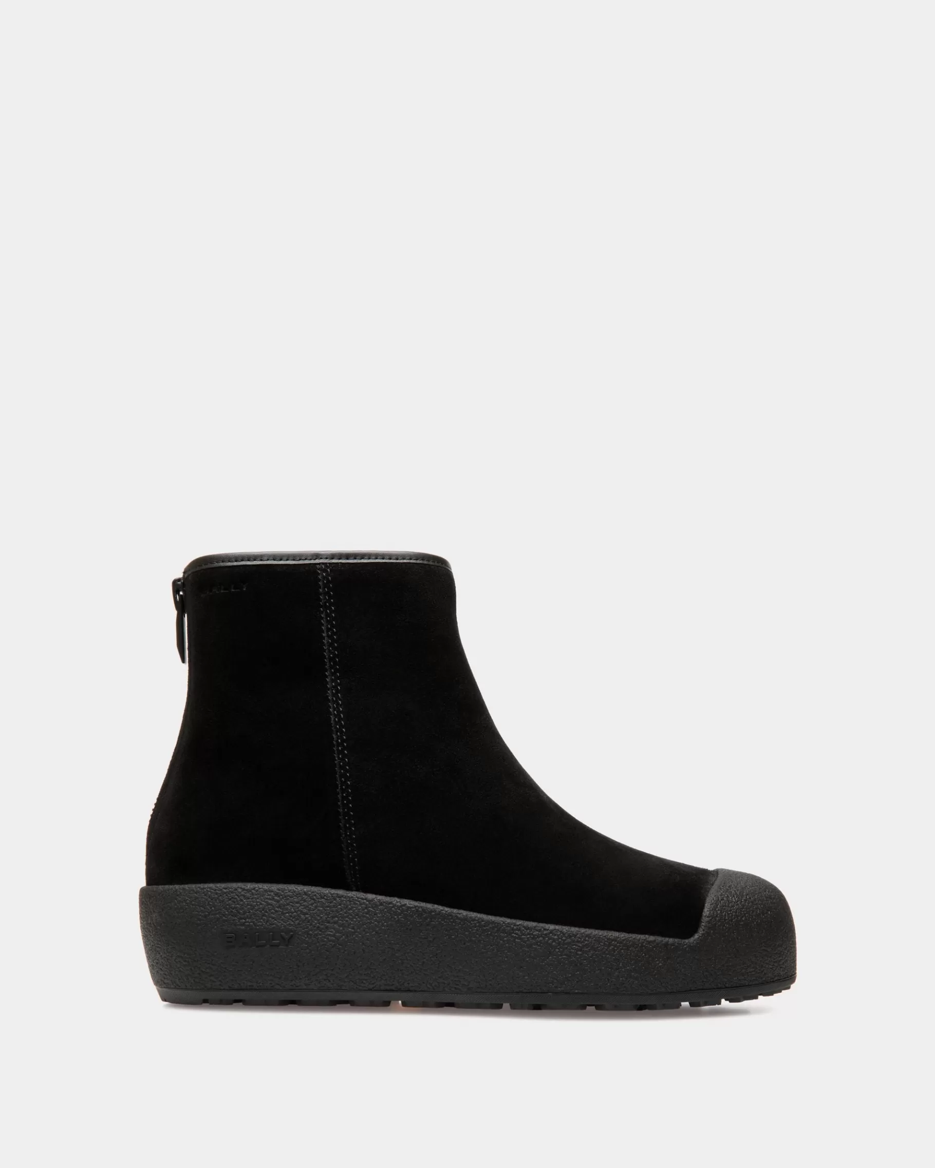 Boots & Ankle Boots<Bally Curling Bootie in Suede Black