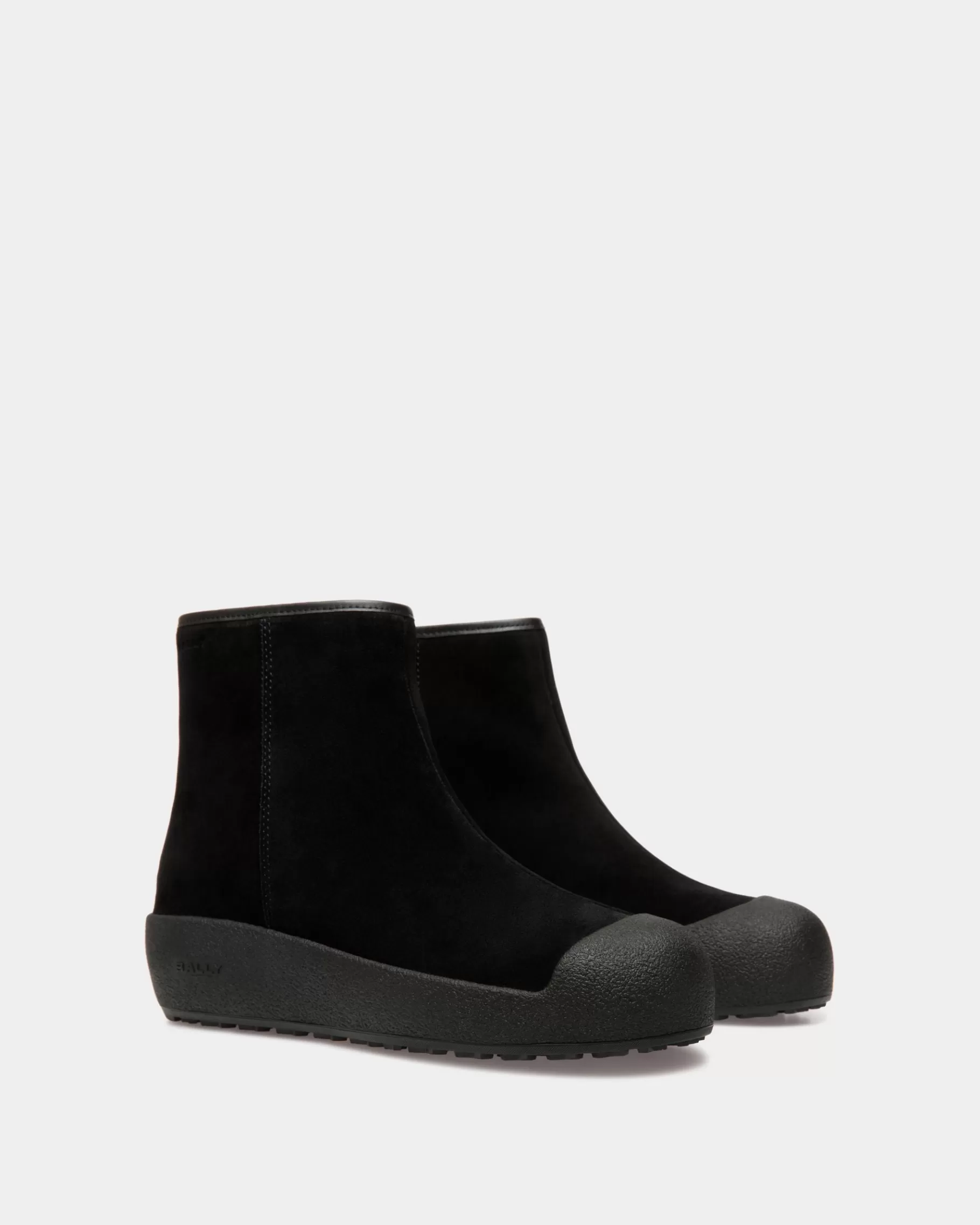 Boots & Ankle Boots<Bally Curling Bootie in Suede Black