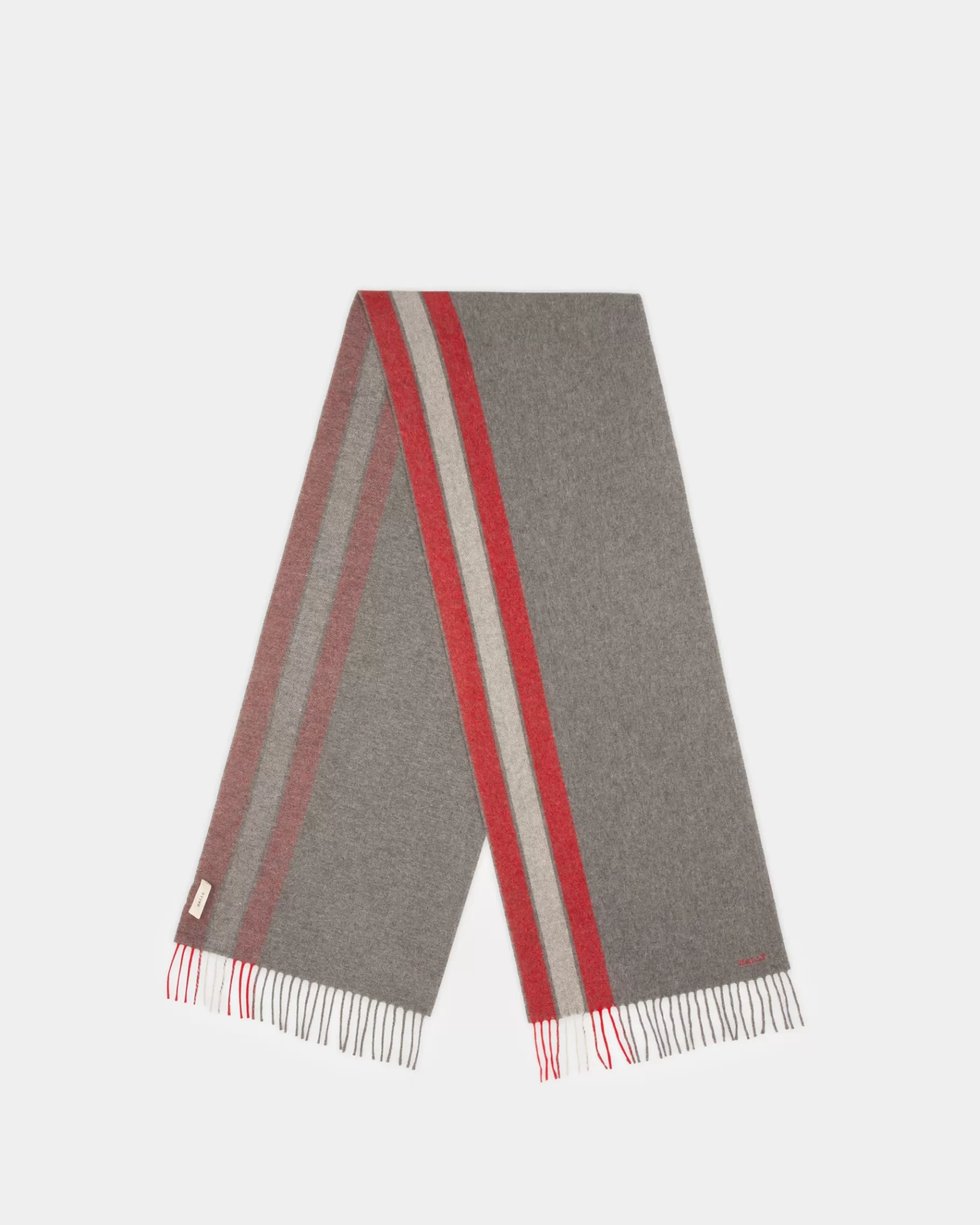 Scarves<Bally Stripe Scarf Grey