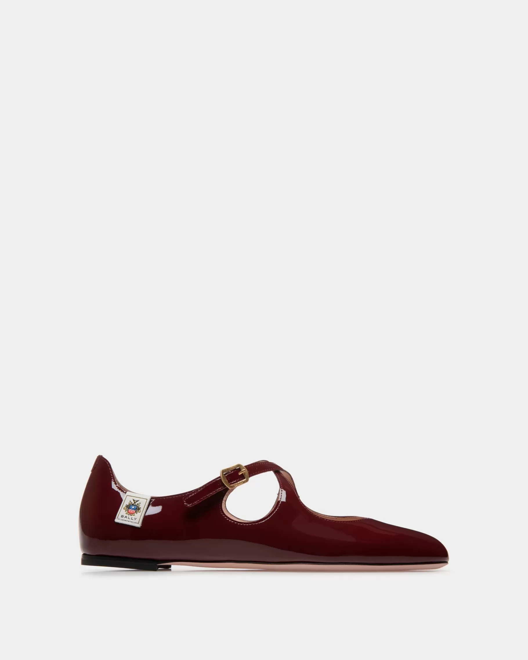 Flats & Moccasins<Bally rina Flat In Andorra Patent Leather Burgundy
