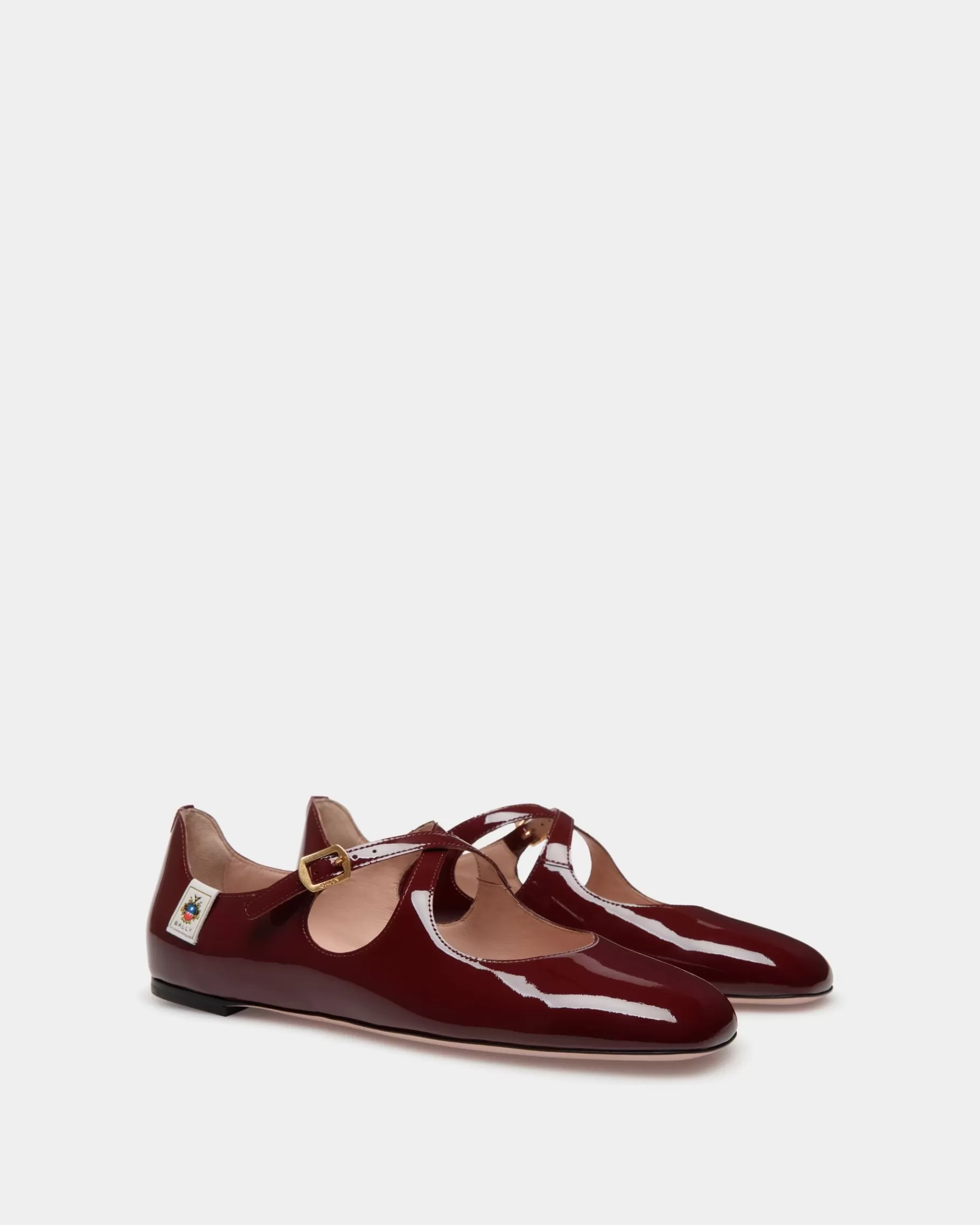 Flats & Moccasins<Bally rina Flat In Andorra Patent Leather Burgundy
