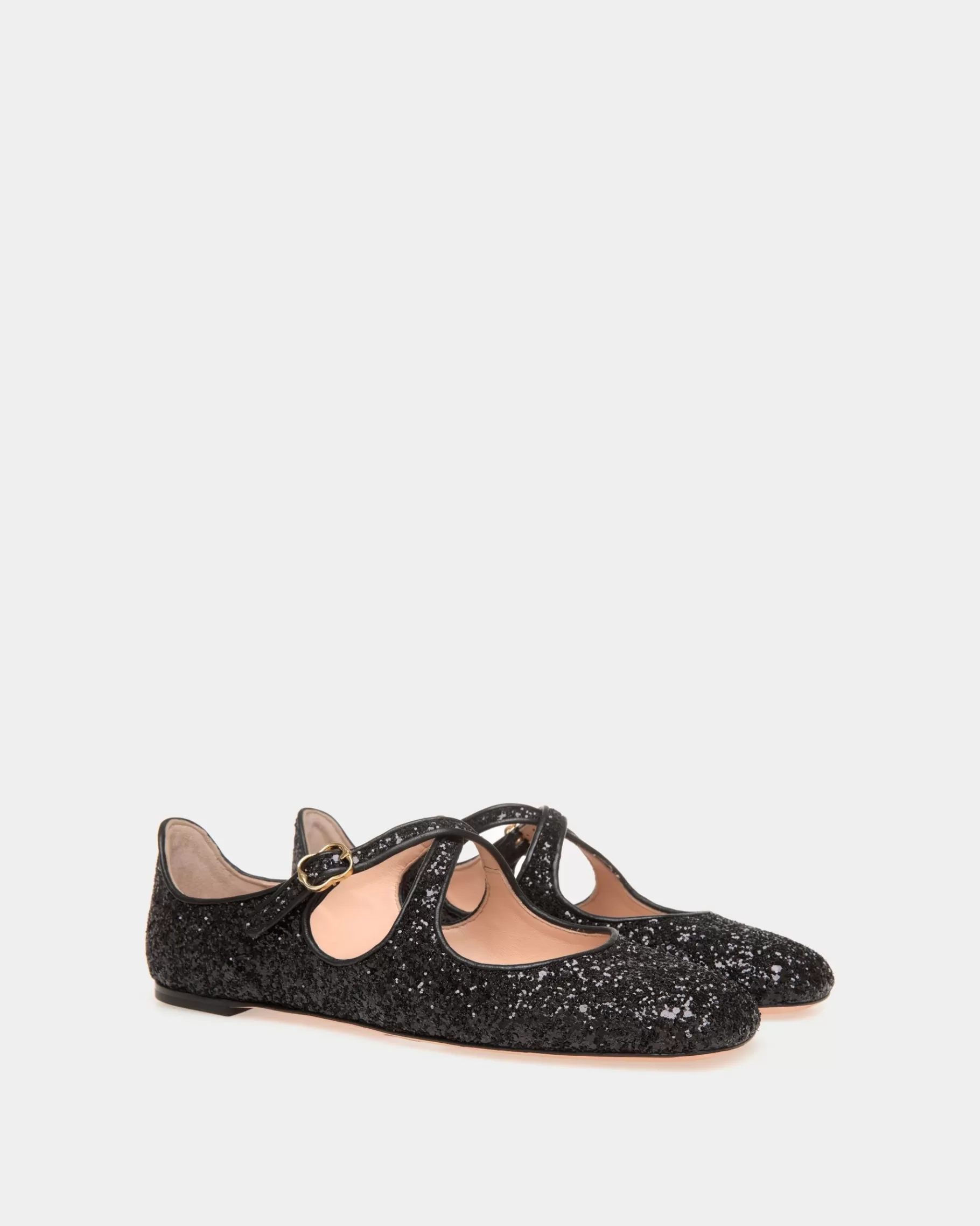 Flats & Moccasins<Bally rina Flat In Glitter Black