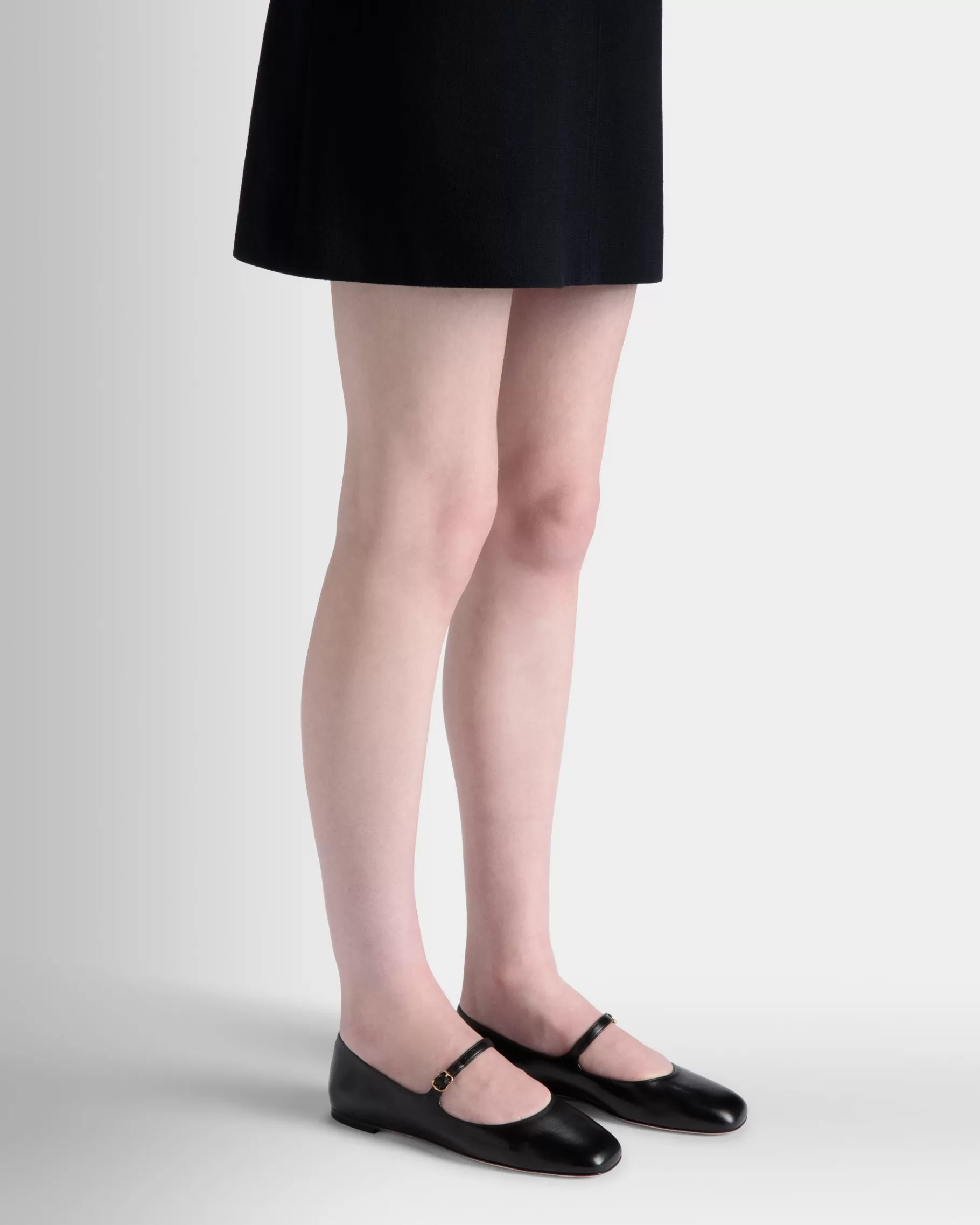 Flats & Moccasins<Bally rina Flat In Leather Black
