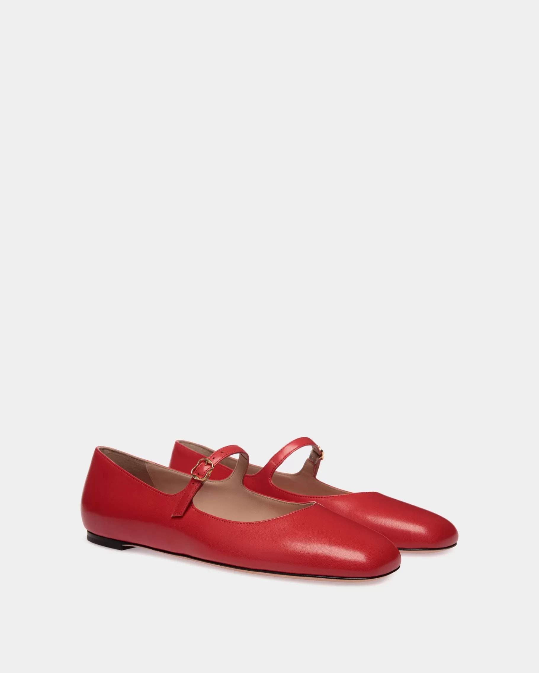 Flats & Moccasins<Bally rina Flat In Candy Leather Red