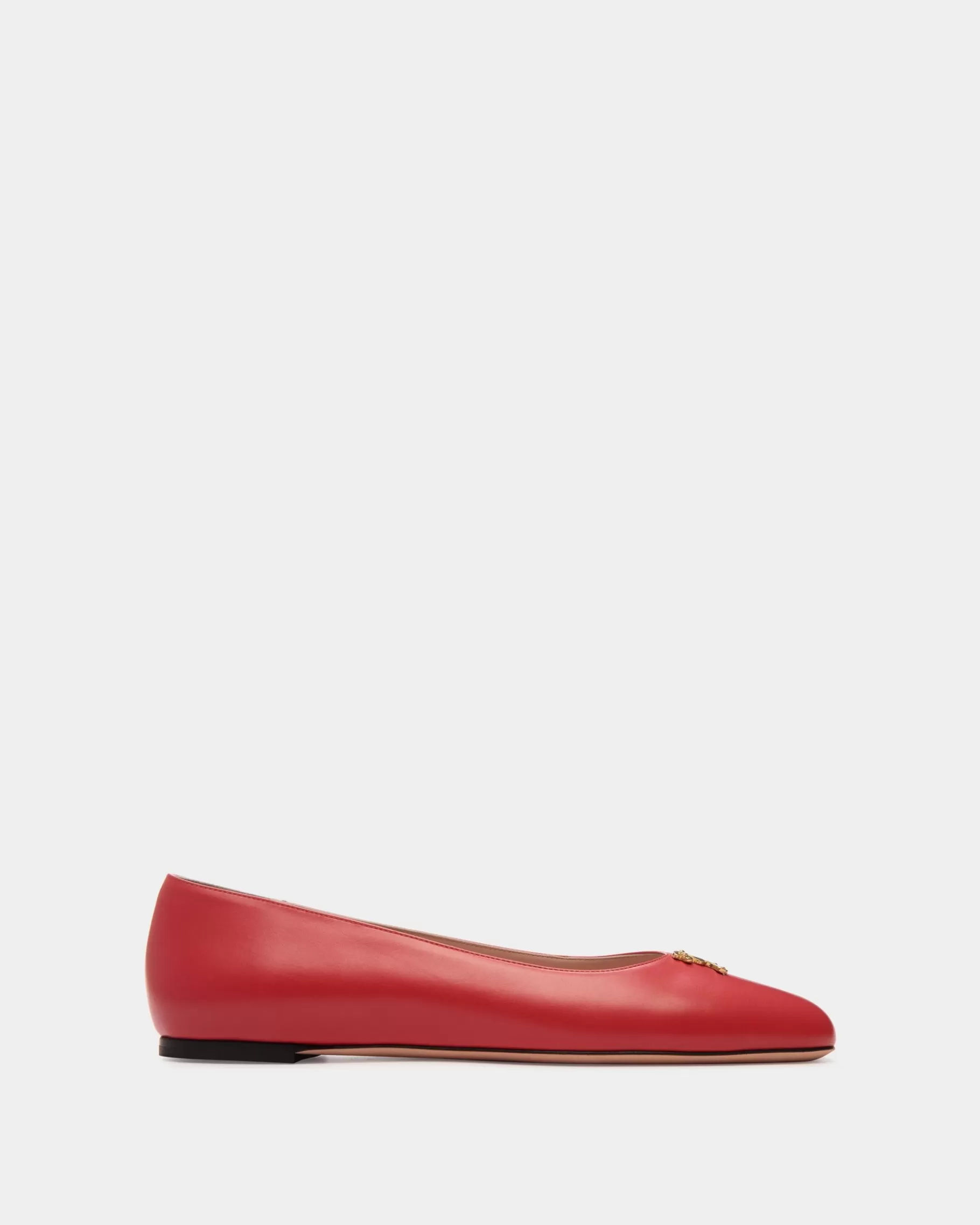 Flats & Moccasins<Bally rina Flat In Leather Red