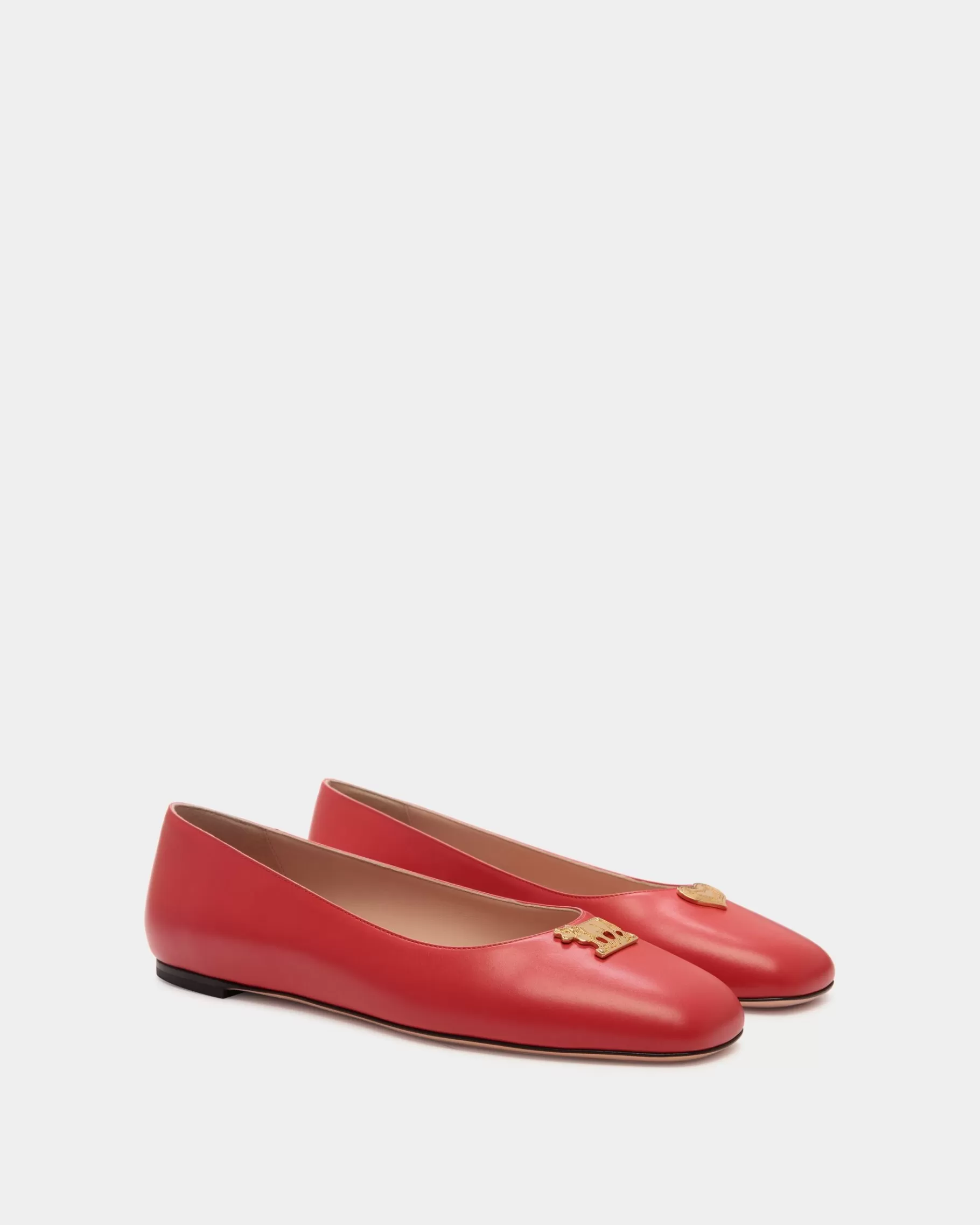 Flats & Moccasins<Bally rina Flat In Leather Red
