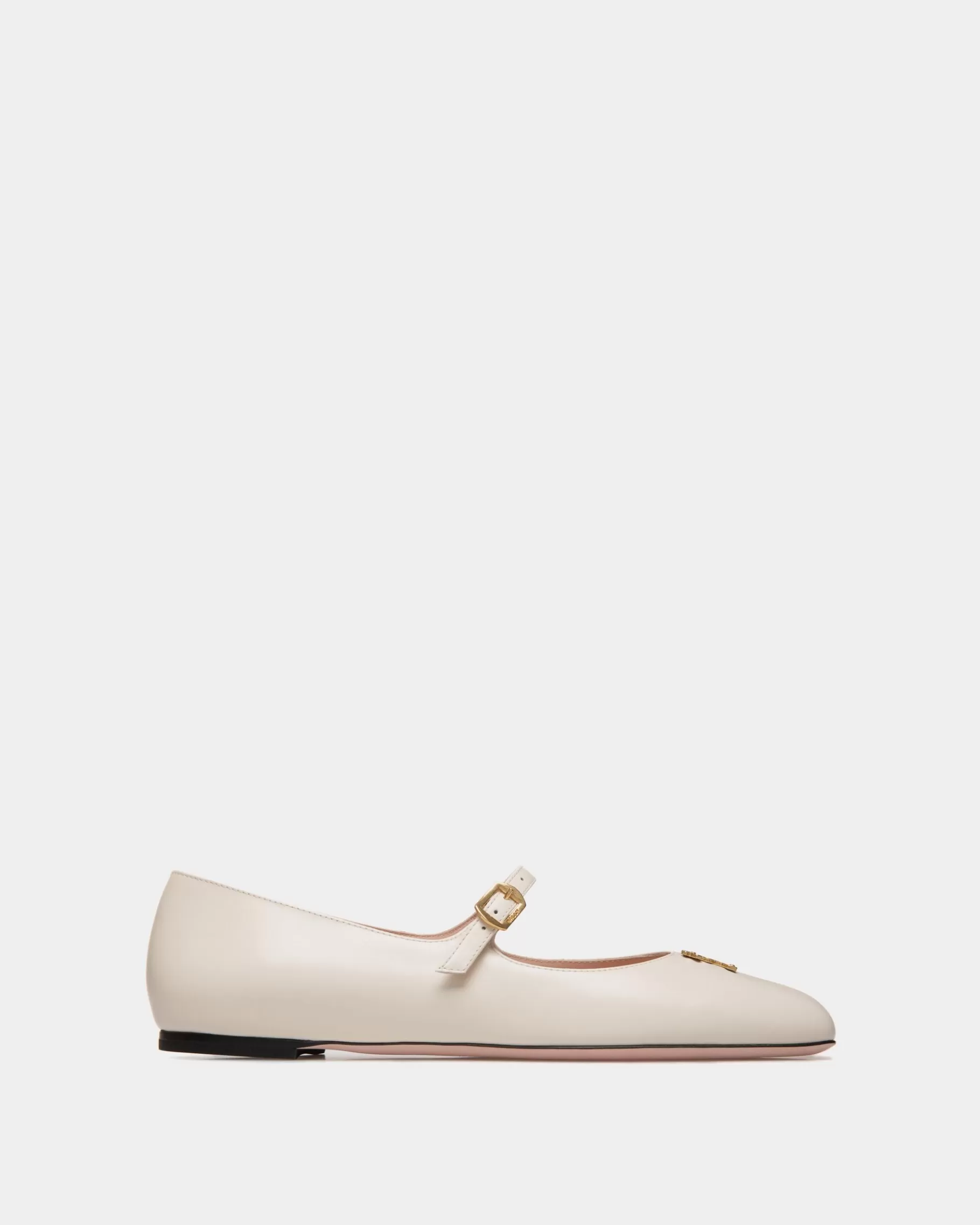 Flats & Moccasins<Bally rina Mary-Jane Flat In Leather White