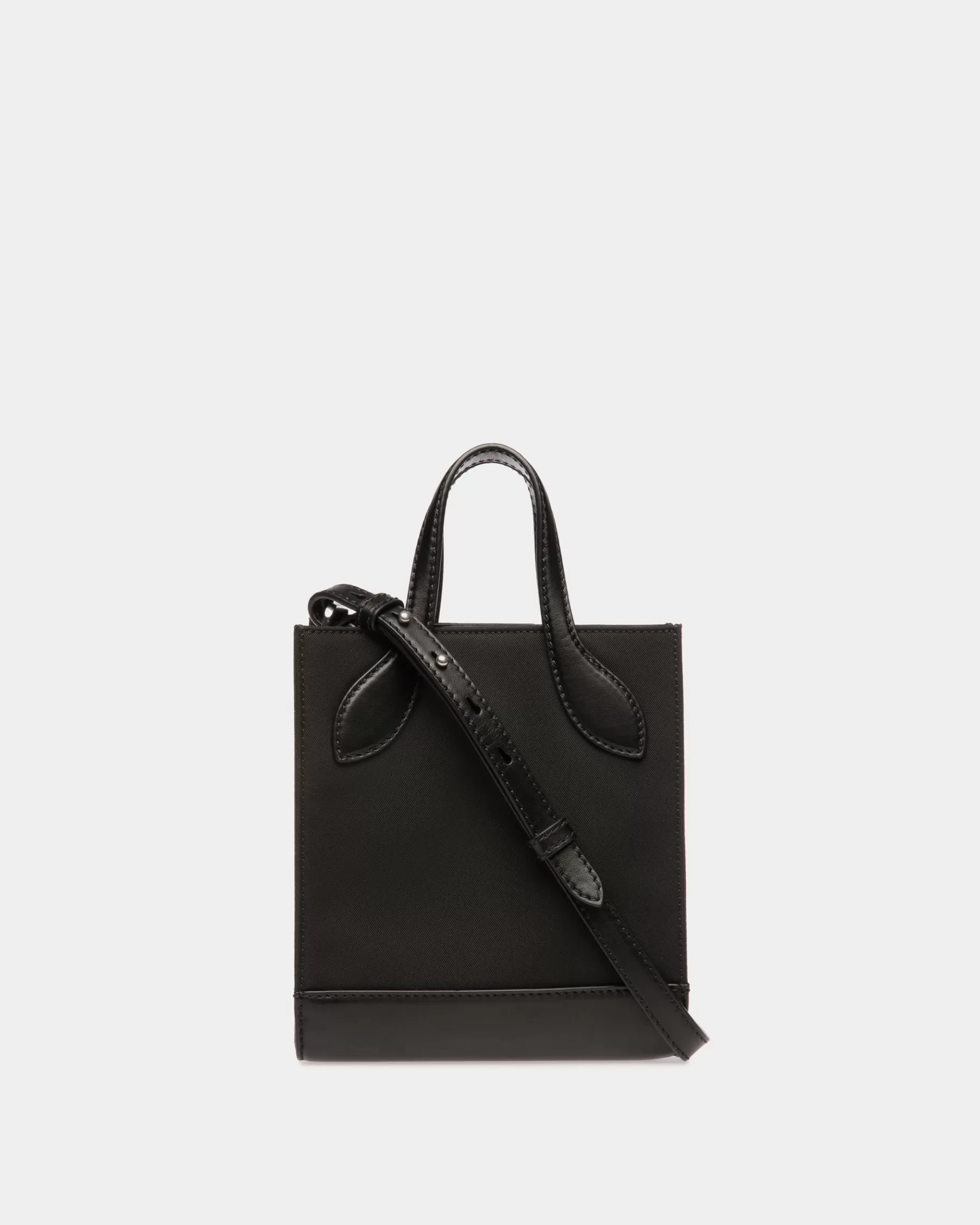 Mini & Belt Bags<Bally Bar Mini Tote Bag In Nylon And Leather Black