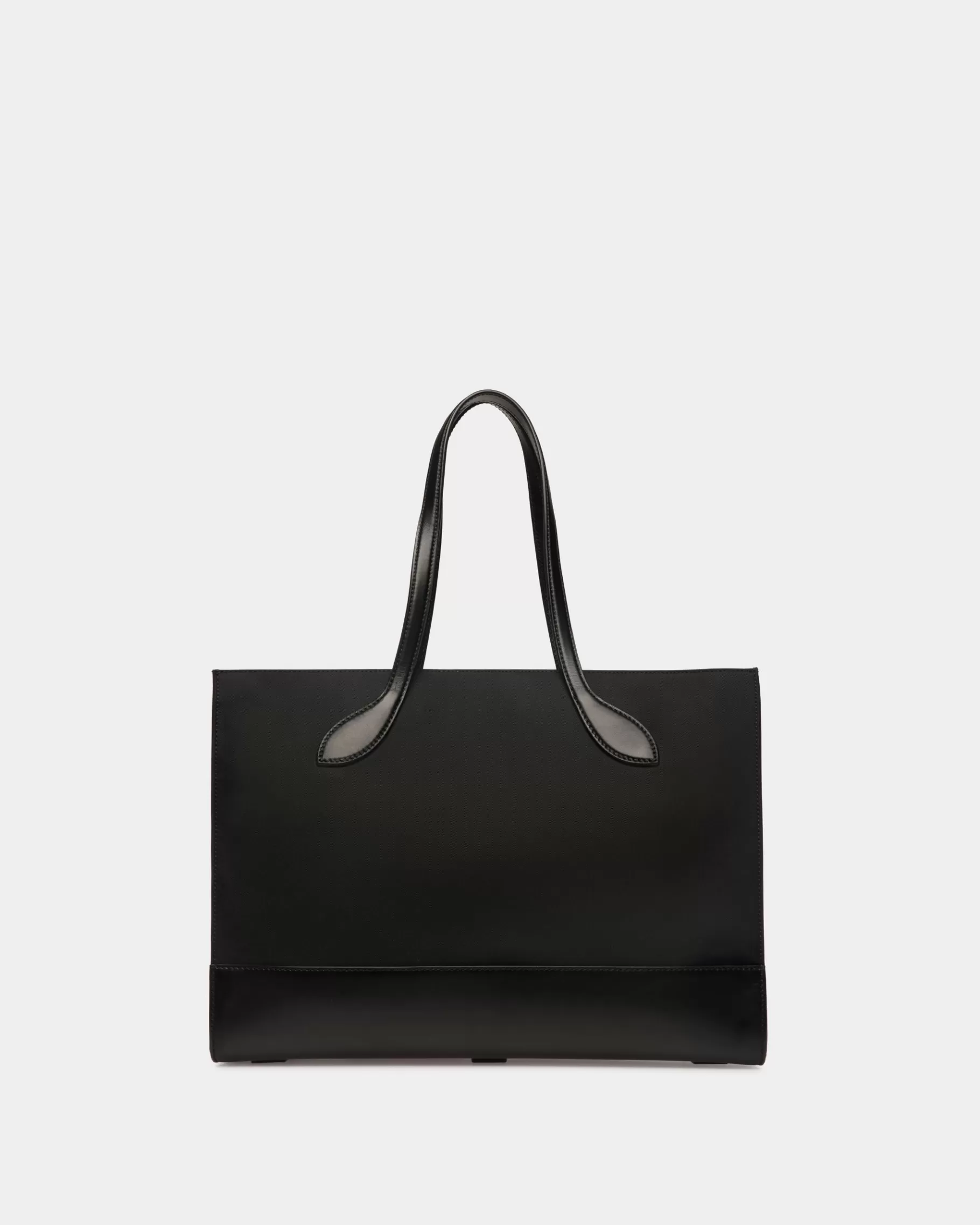 Tote Bags<Bally Bar Tote Bag In Nylon And Leather Black