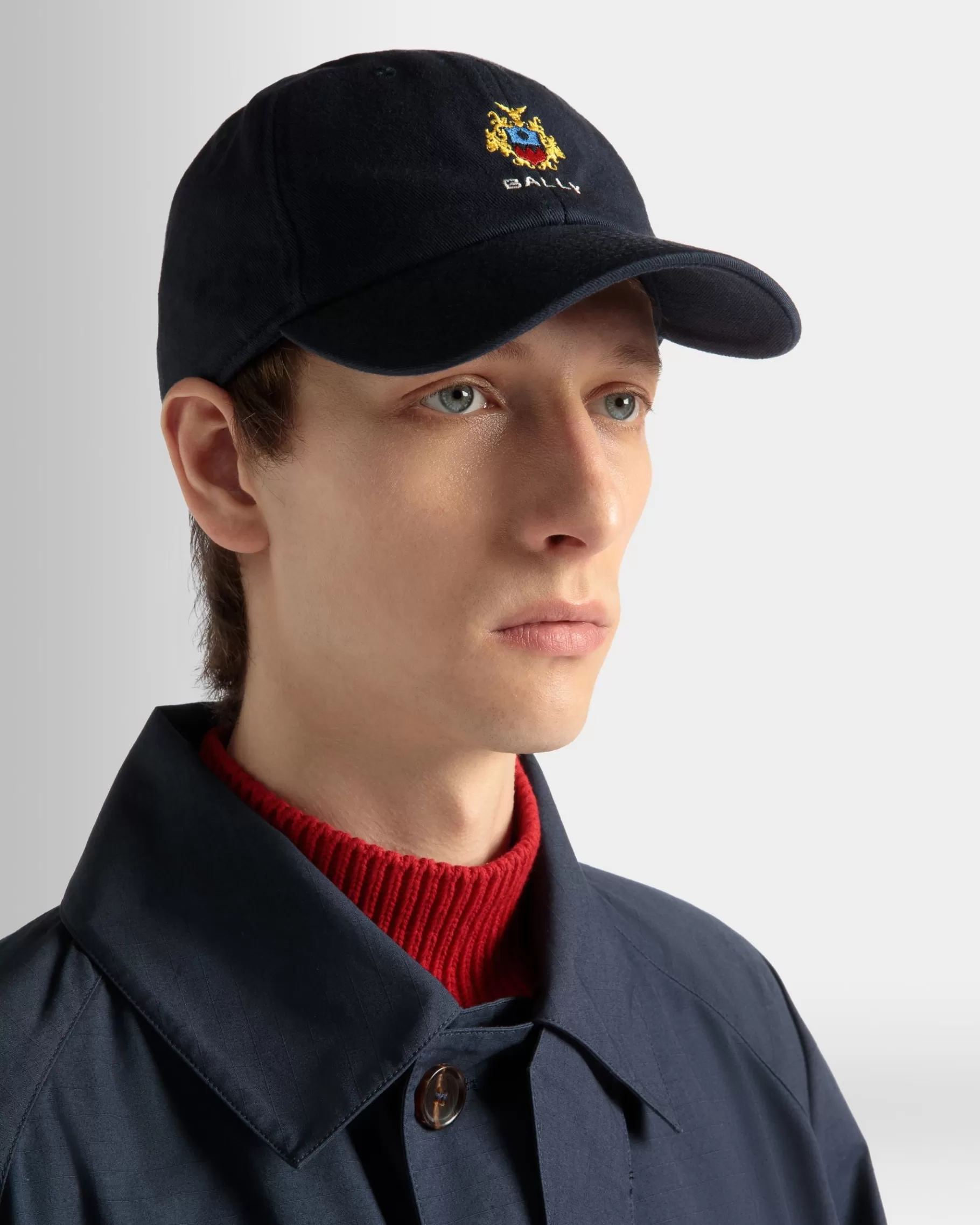 Gloves & Hats | Gloves & Hats<Bally Baseball Hat in Navy Cotton Blue