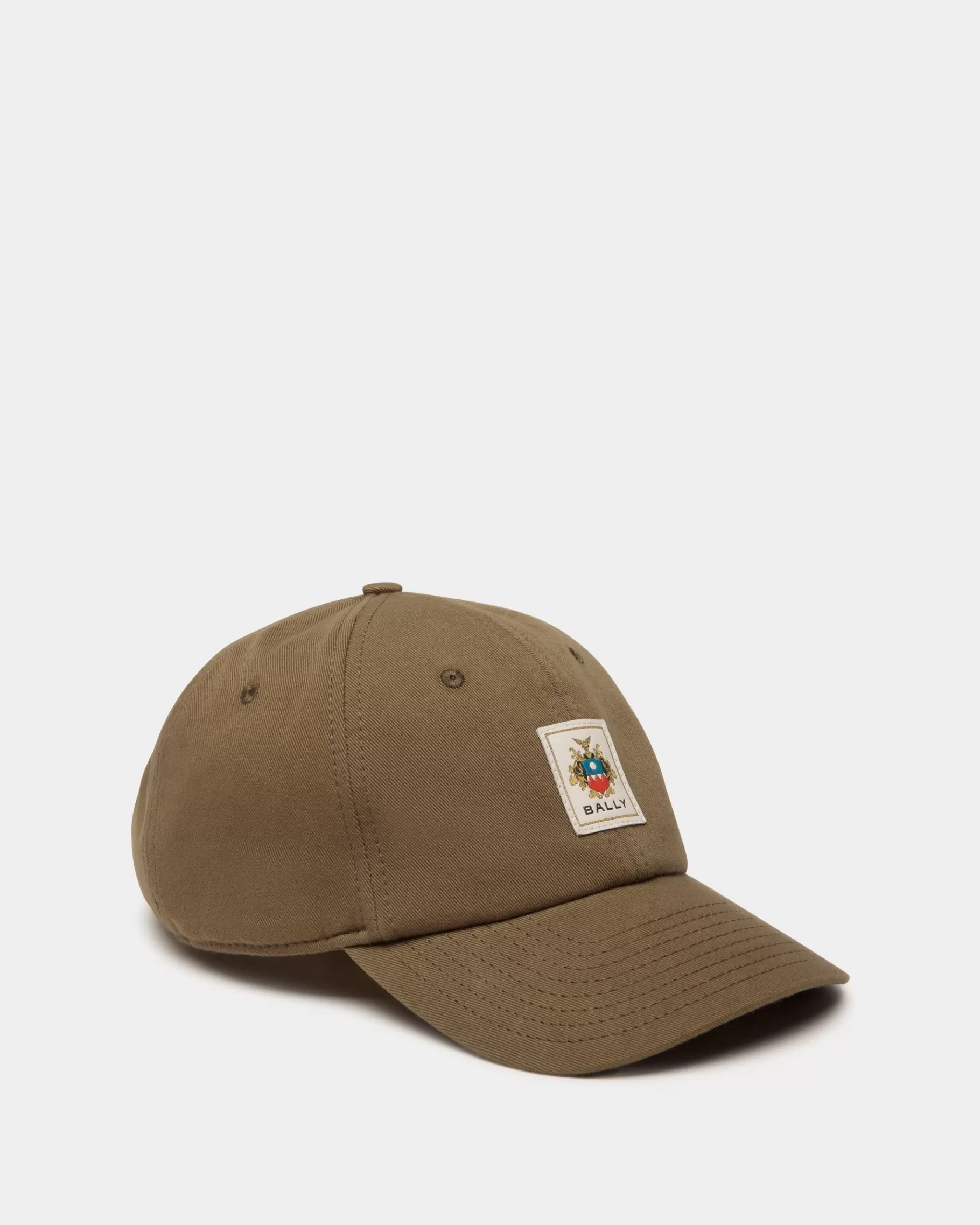 Gloves & Hats<Bally Baseball Hat With Crest Label In Cotton Brown