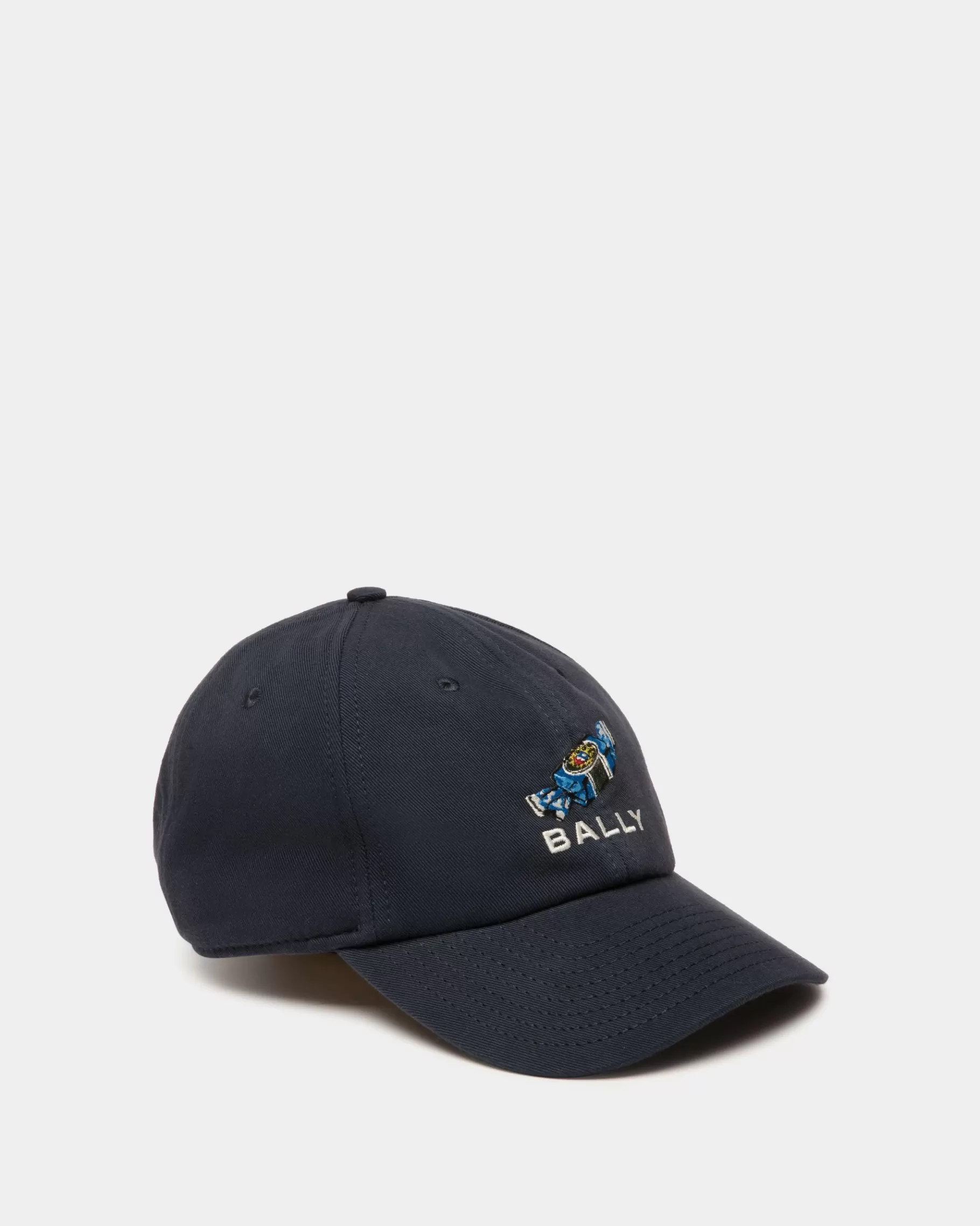 Gloves & Hats<Bally Baseball Hat With Choco-Candy Detail In Navy Cotton Blue