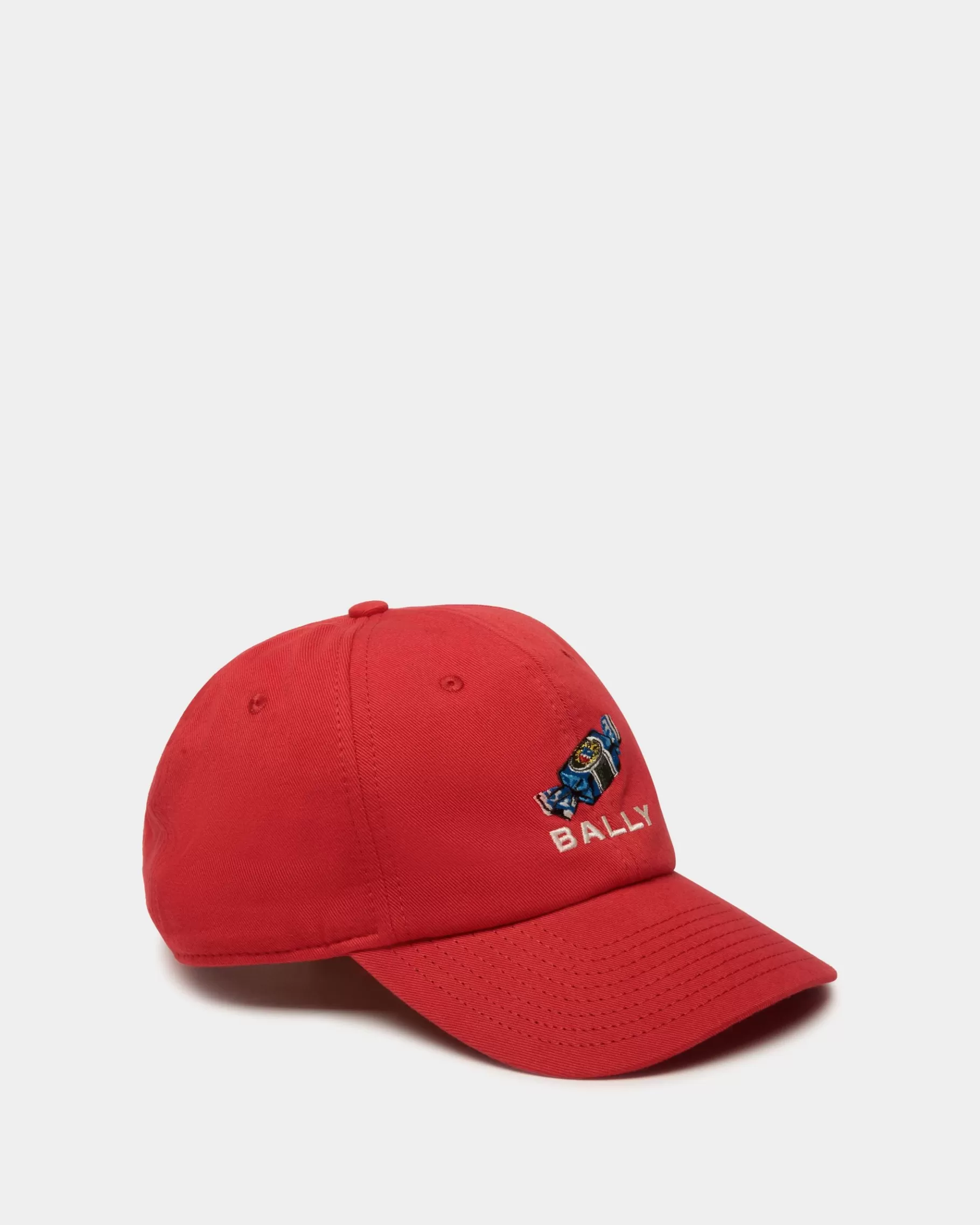 Gloves & Hats<Bally Baseball Hat With Choco-Candy Detail In Cotton Red