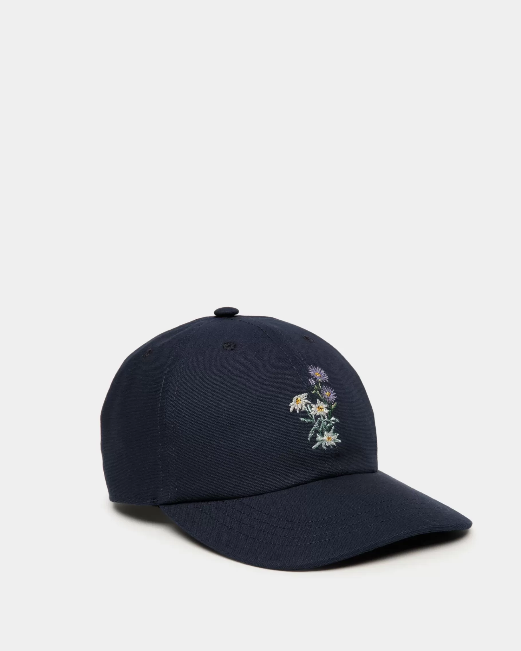 Gloves & Hats<Bally Baseball Hat With Mountain Flowers In Navy Cotton Blue