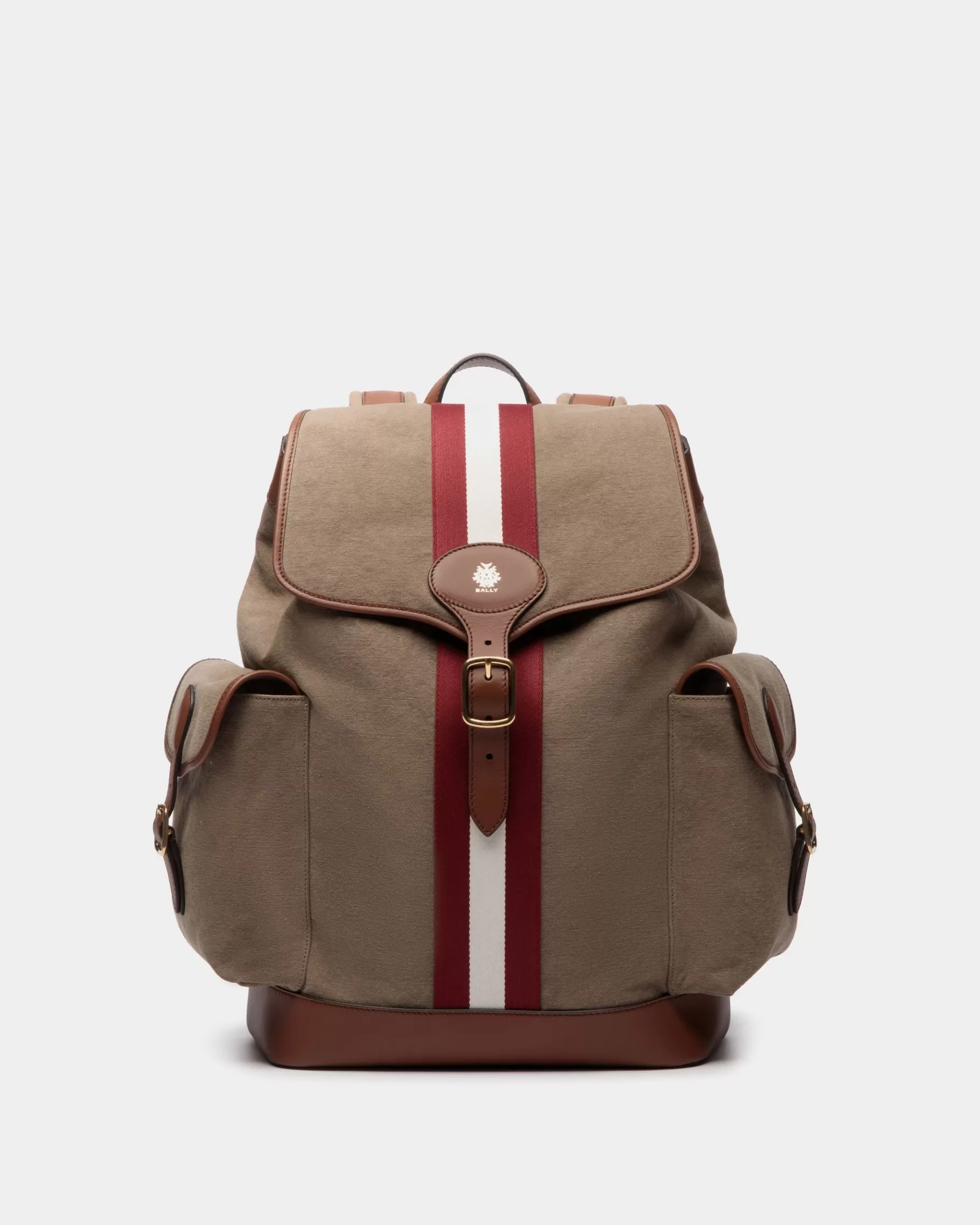 Backpacks<Bally Beckett Backpack In Khaki Cotton Canvas Green