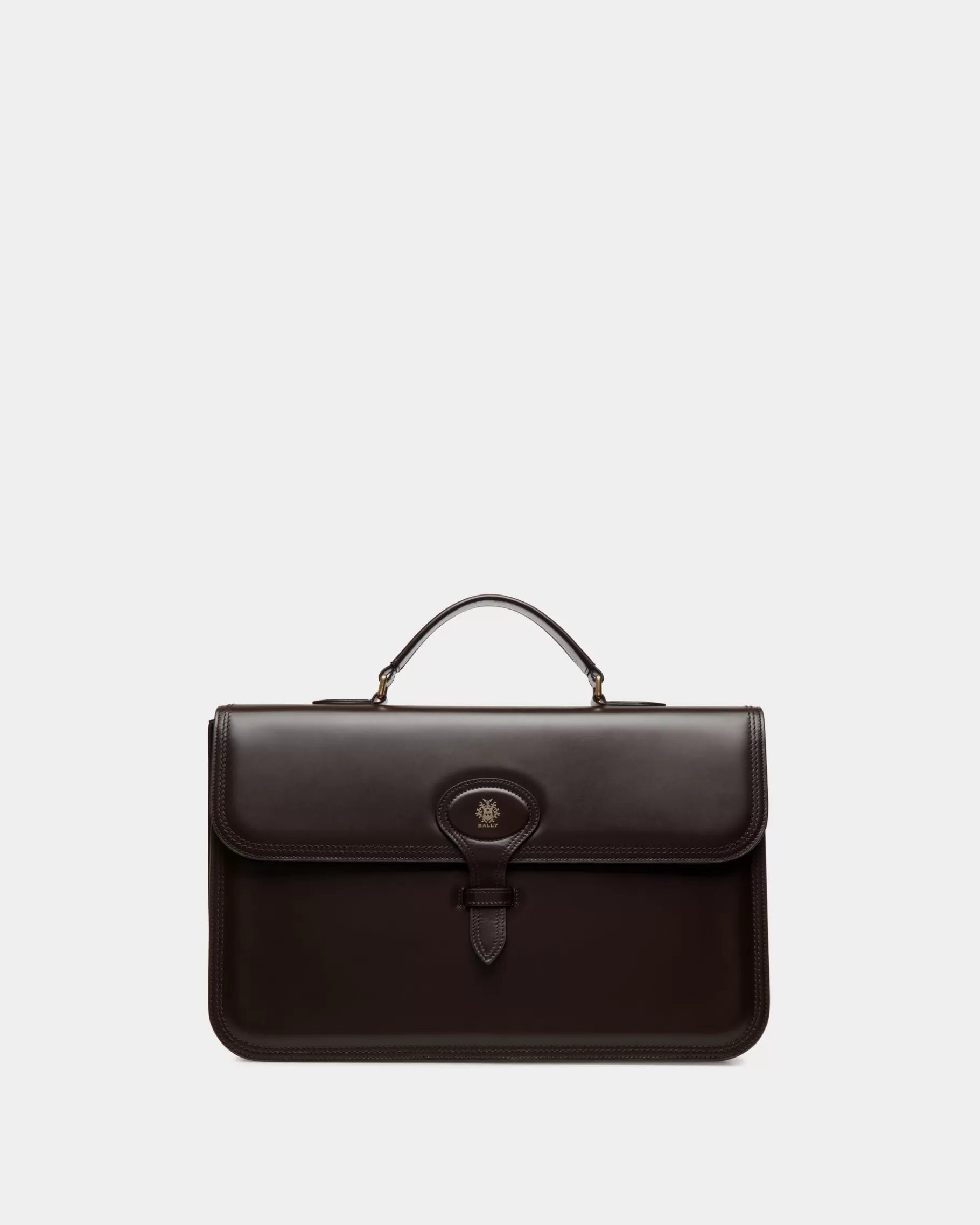 Business Bags<Bally Beckett Briefcase In Ebano Leather Brown