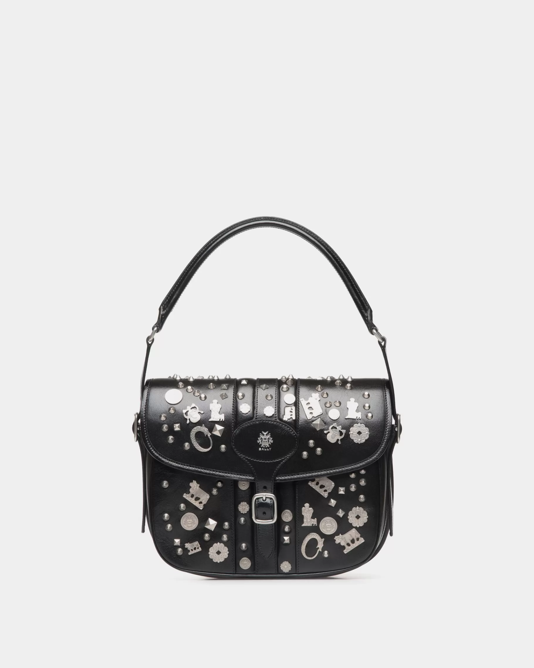 Messenger Bags<Bally Beckett Crossbody Bag In Leather with Studs Black